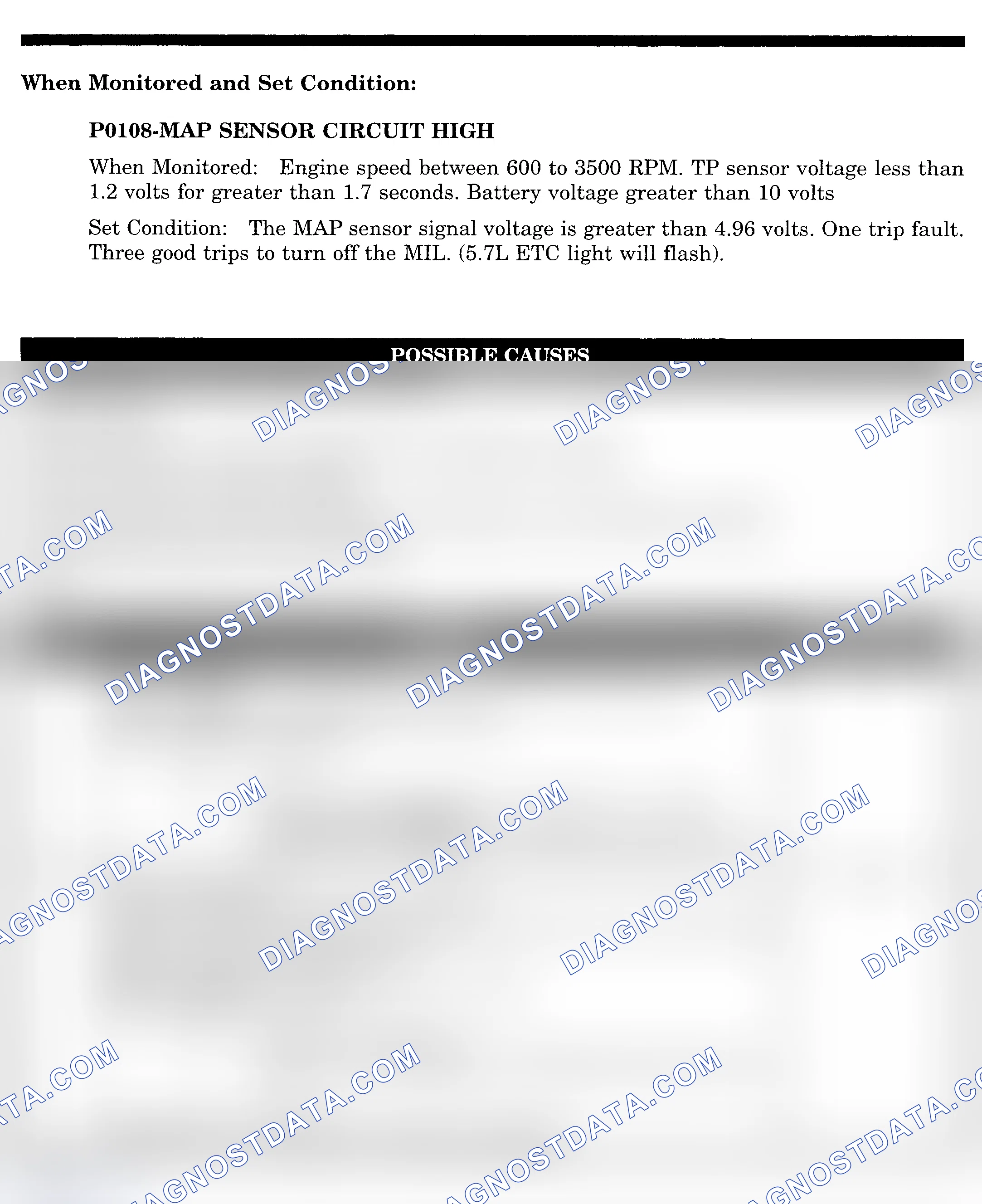 Scheme 426: DTC P0108: MAP SENSOR CIRCUIT HIGH