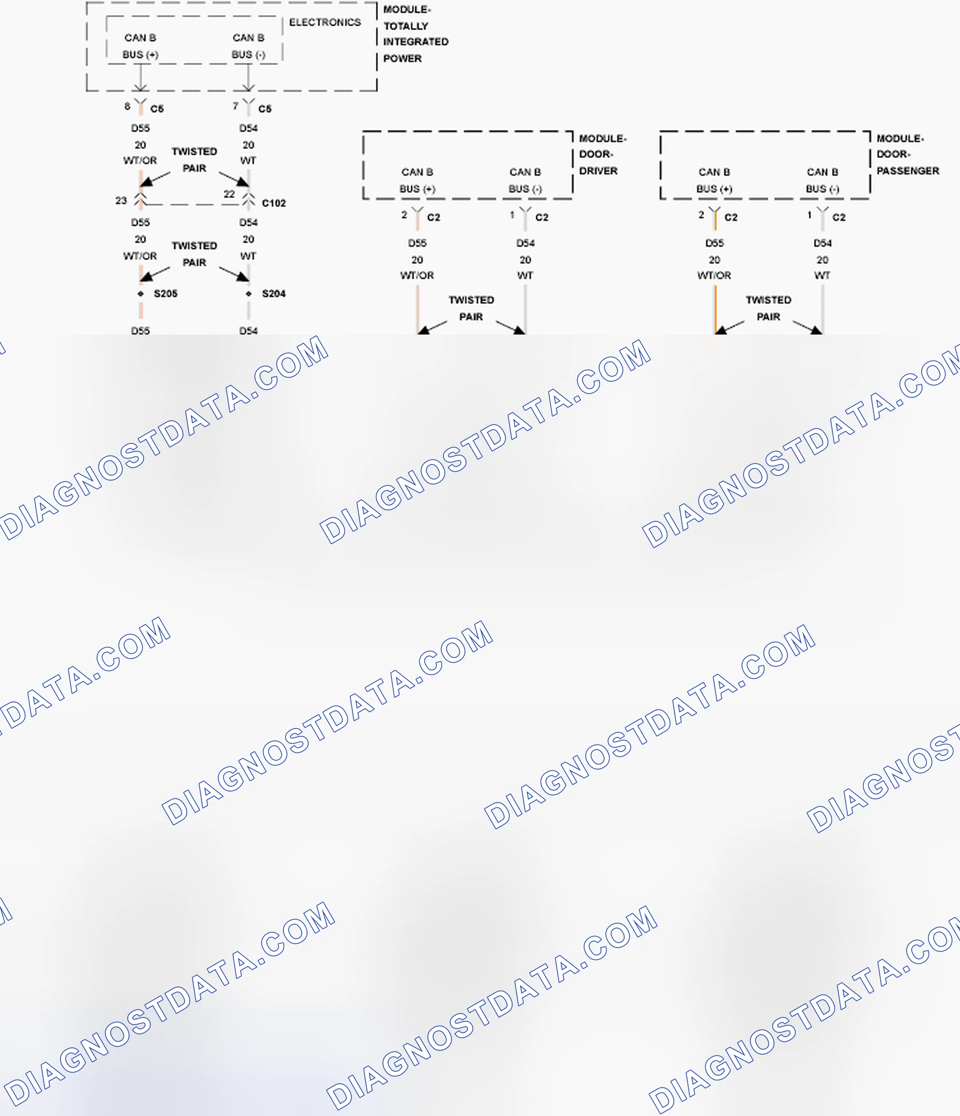 Scheme 333: U1000-CAN B BUS (+) CIRCUIT
