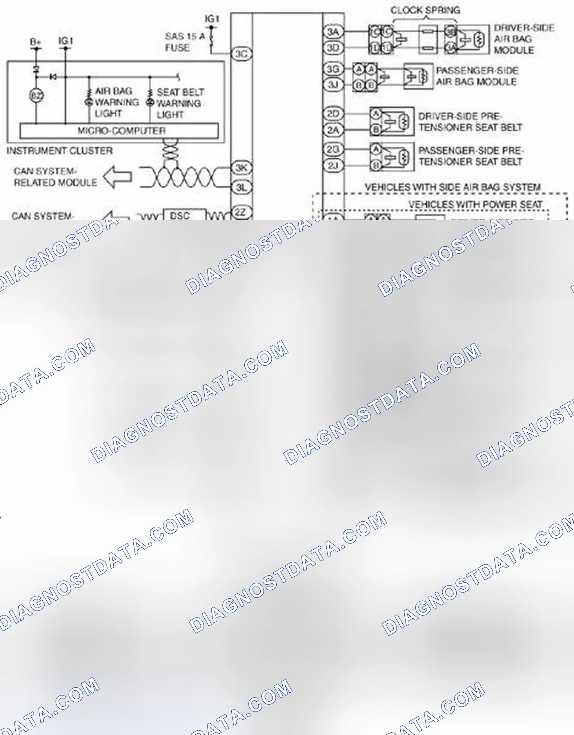 Scheme 234: Air Bag System Wiring Diagram [Standard Deployment Control System] - Vehicles With DSC