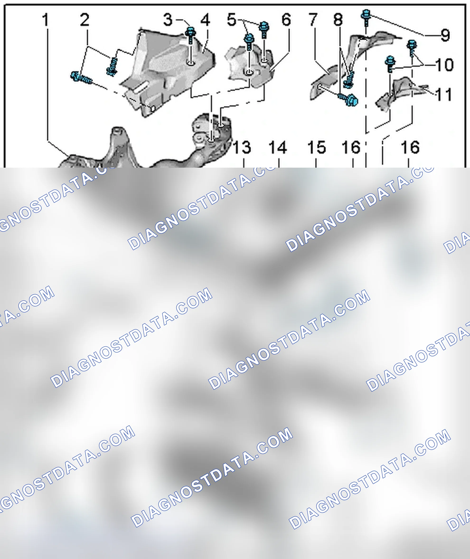 Scheme 148: SUBFRAME, CROSSBRACE, STABILIZER BAR, COUPLING ROD AND SUBFRAME SHIELD OVERVIEW