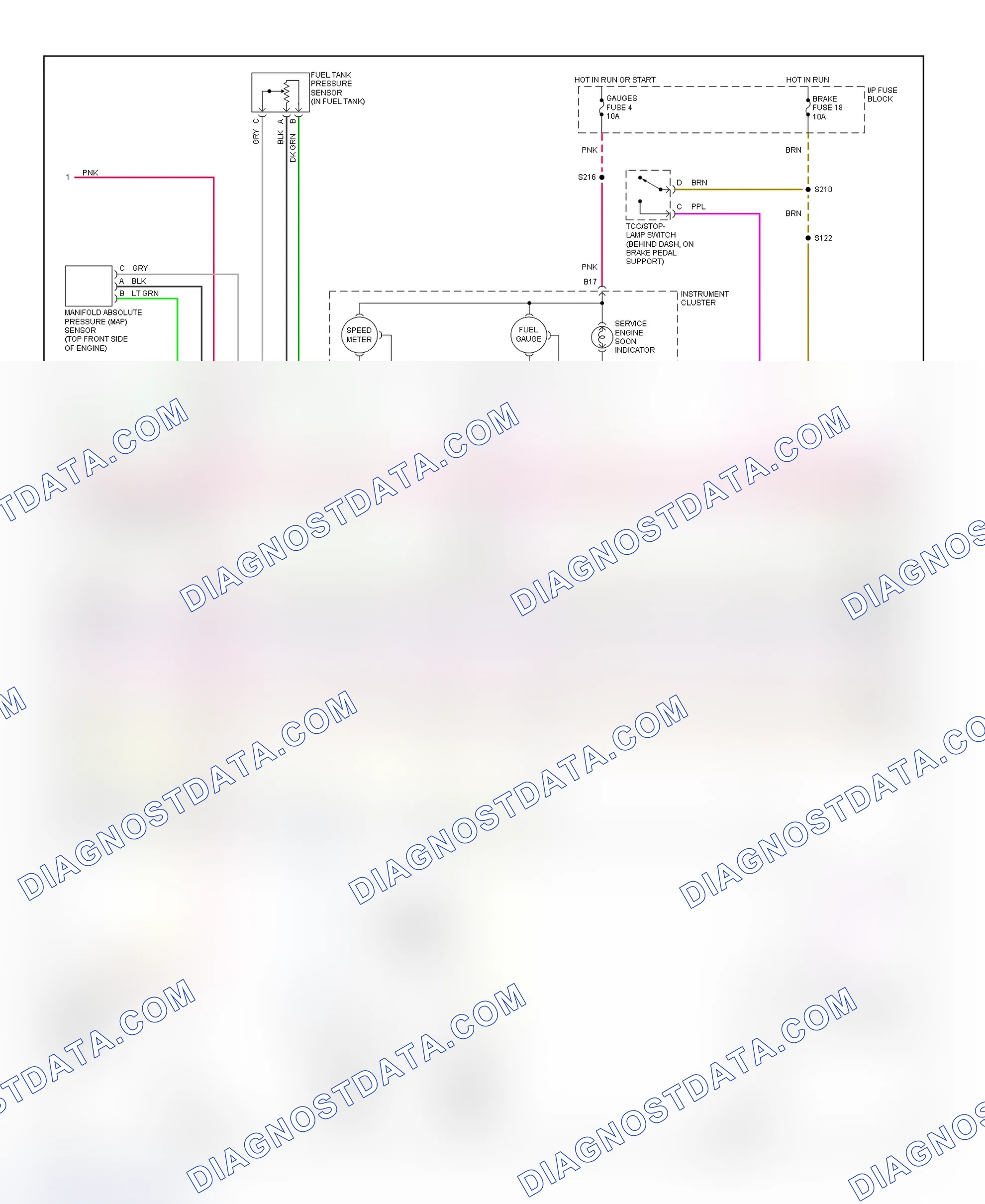 Scheme 62: PCM Wiring Diagram (Express & Savana - 7.4L - 3 Of 4)