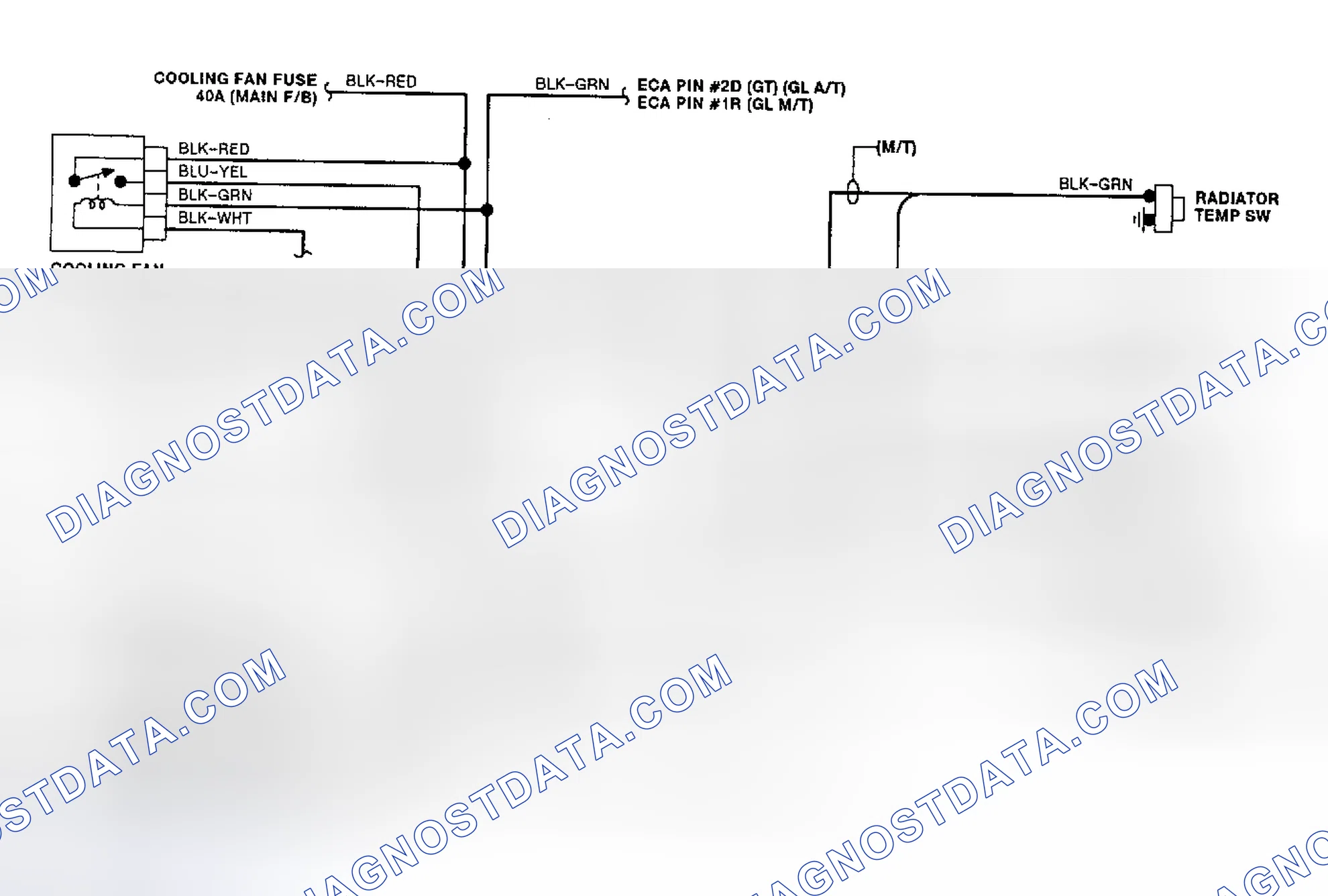 Scheme 7: Electric Cooling Fan Wiring Diagram (Probe 2.2L)