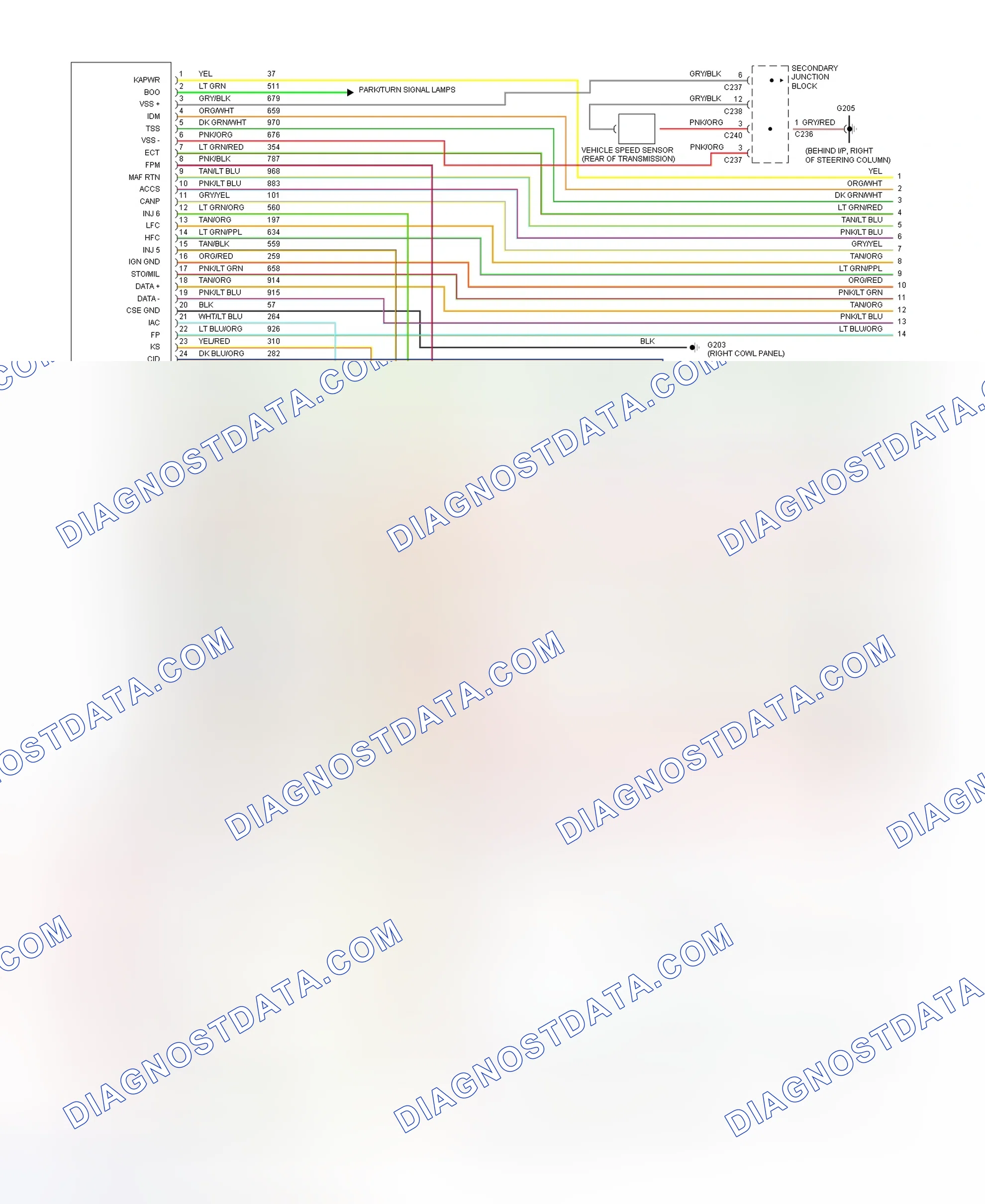Scheme 169: EEC-IV Wiring Diagram (Thunderbird 3.8L Supercharged - 1 Of 5)