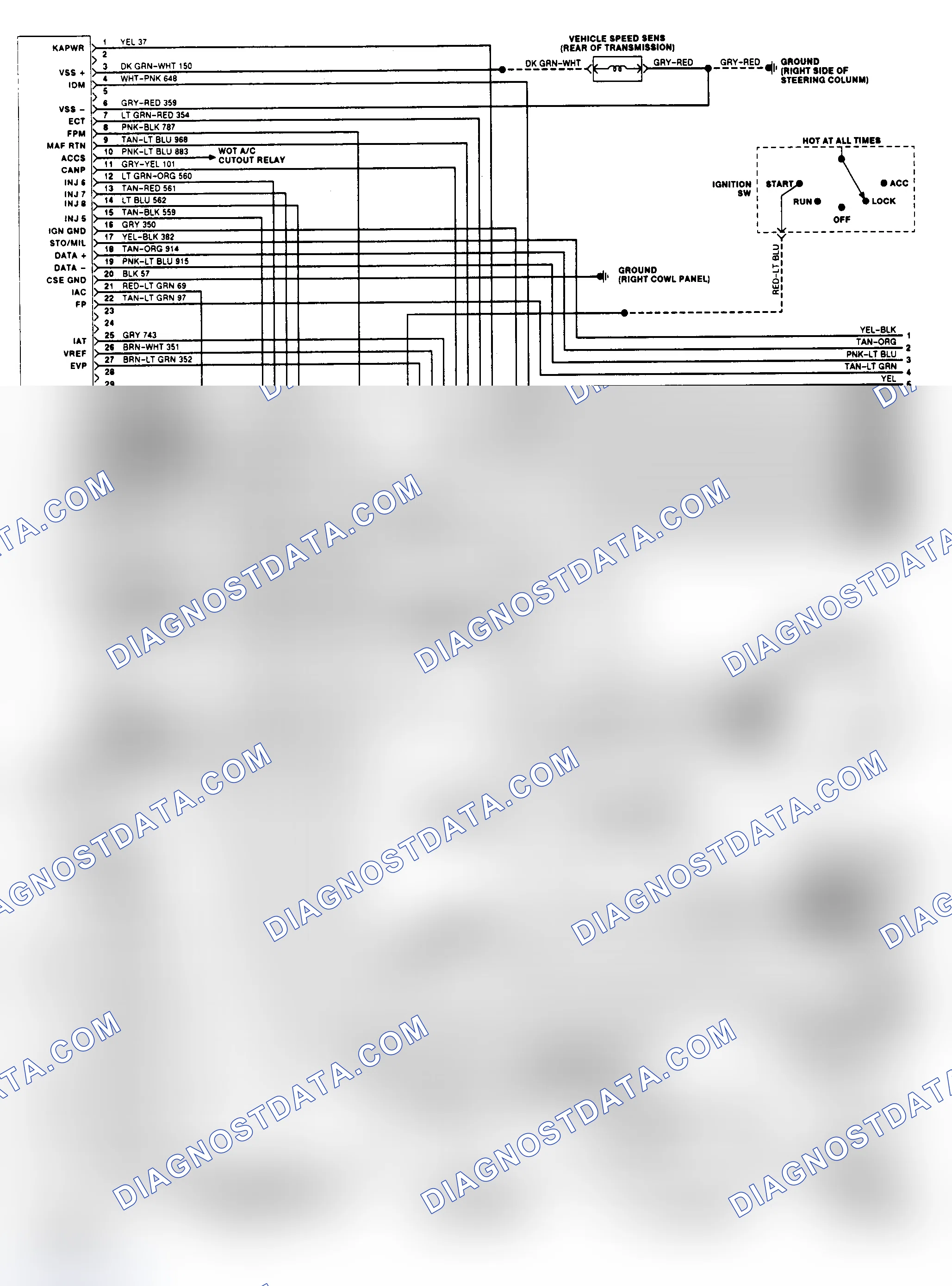 Scheme 135: EEC-IV Wiring Diagram (Cougar/Thunderbird 5.0L - 1 of 2)