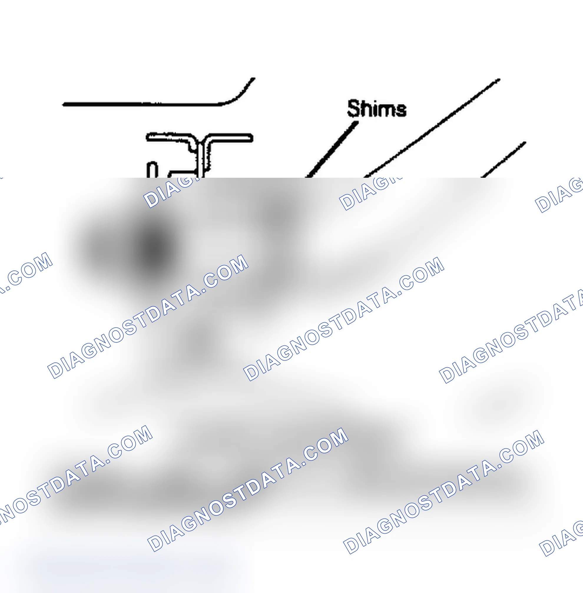 Scheme 11: Caster adjustment. Change caster angle by adding/subtracting shims where shown.