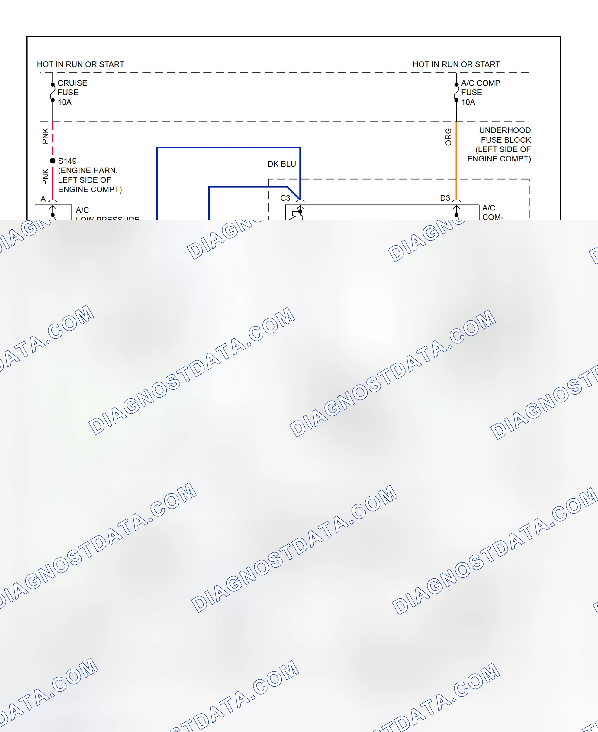 Scheme 22: A/C Compressor Clutch Control Circuit Wiring Diagram (2001 Eldorado)
