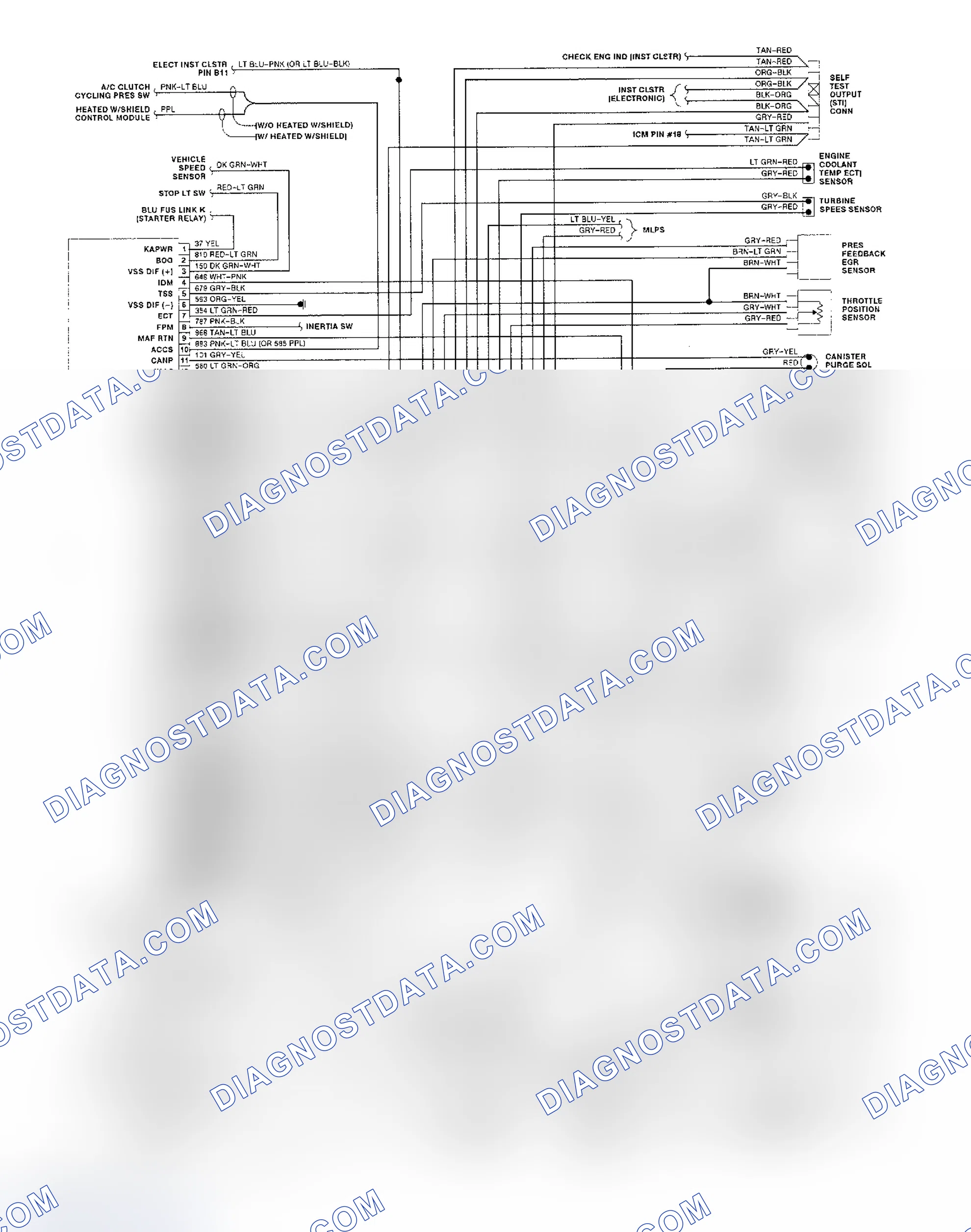 Scheme 113: 3.8L Sable & Taurus EEC-IV Wiring Diagram (1 of 2)