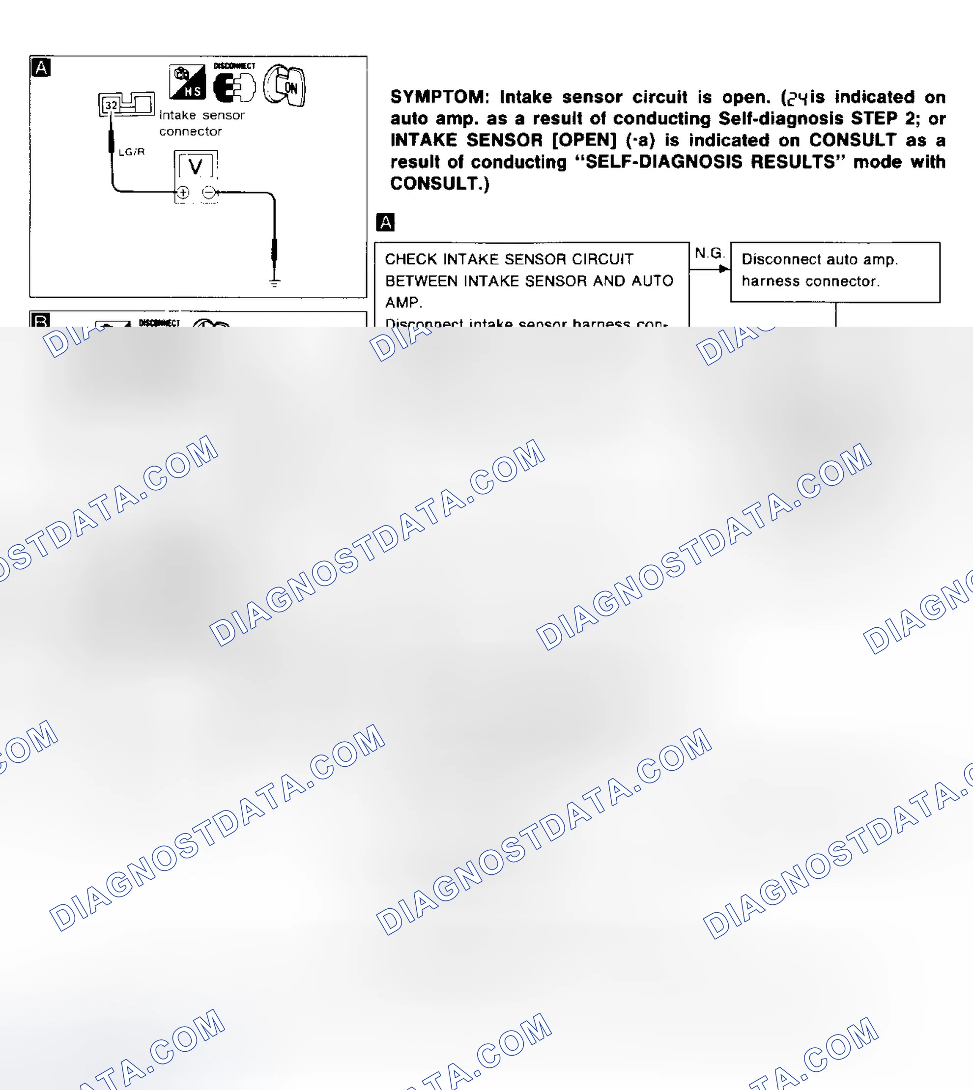 Scheme 19: Diagnostic Procedure 5 Intake Sensor Circuit Open