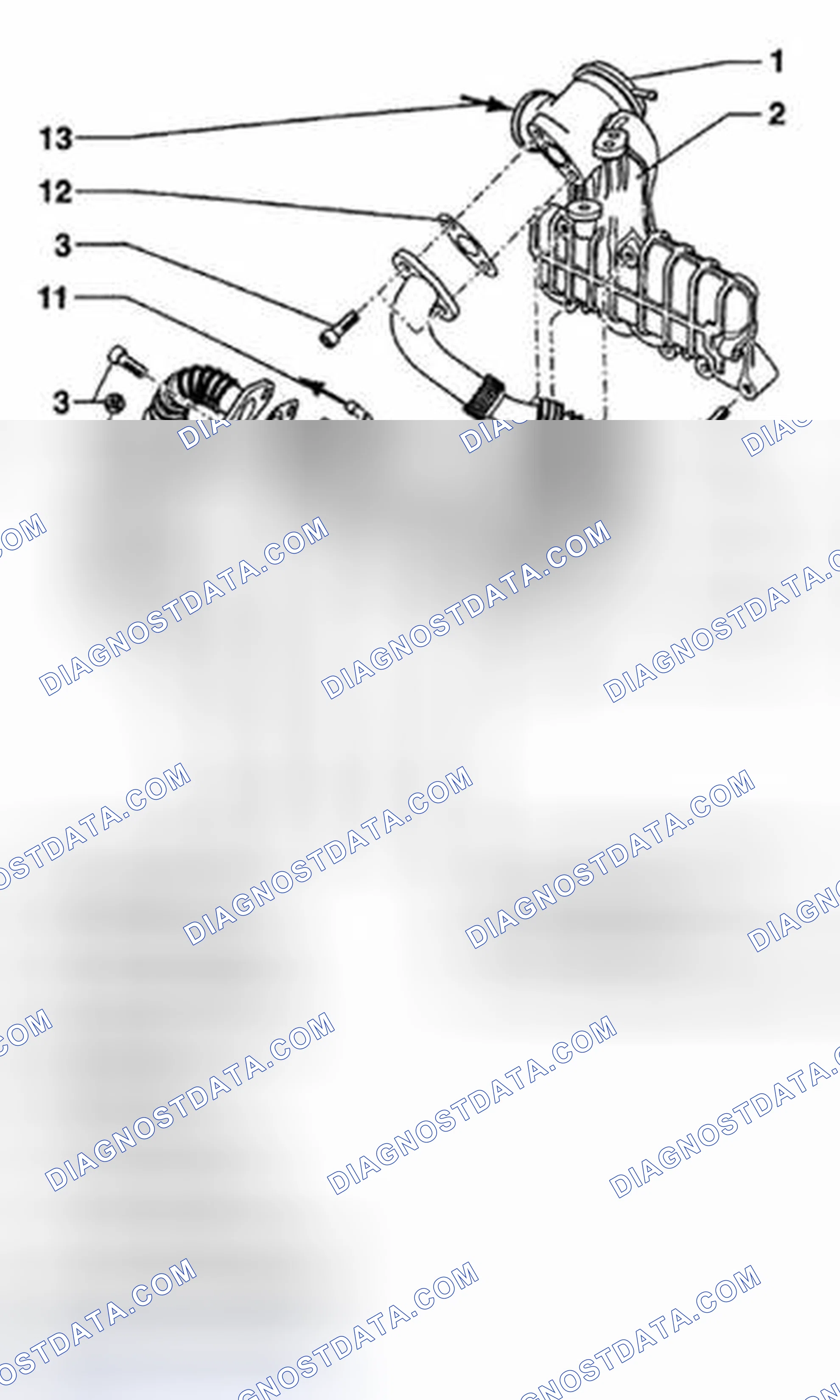 Scheme 37: Exhaust Gas Recirculation (EGR) System Components (Engine Code AHU)