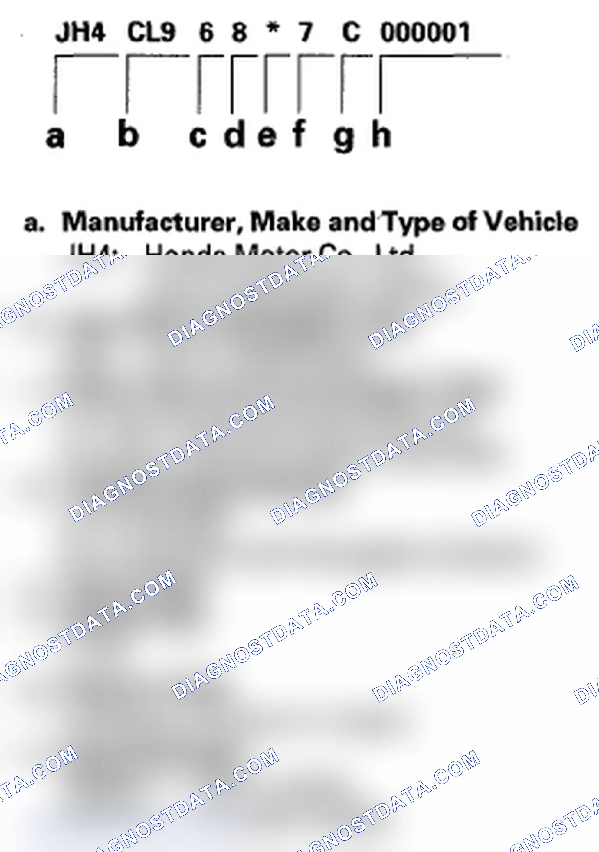 Scheme 13: Vehicle Identification Number