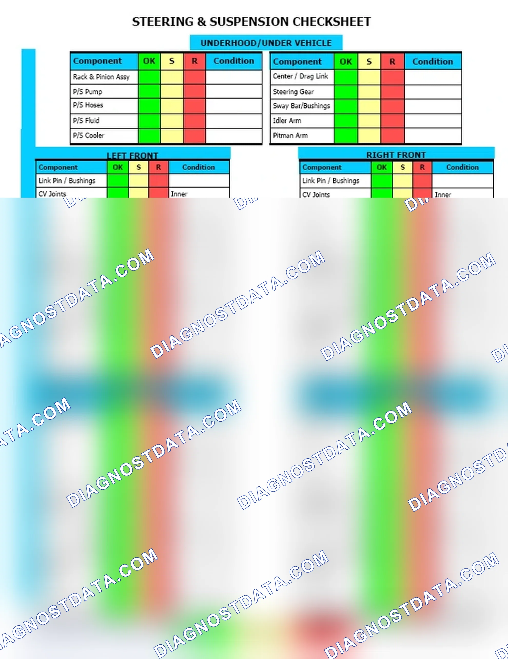 Scheme 12: Steering & Suspension Checksheet (2 Of 2)