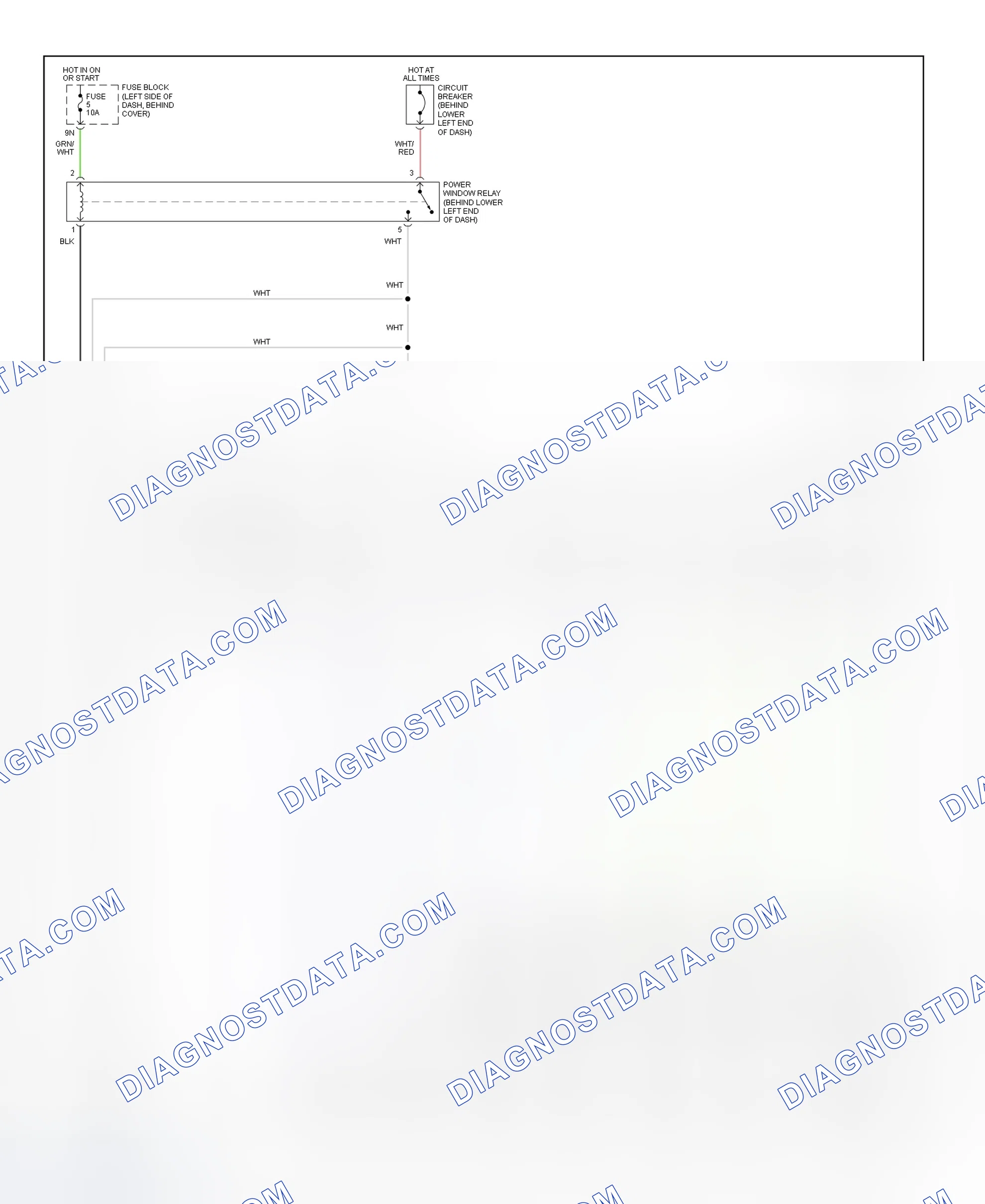 Fig. 7: Power Window System Wiring Diagram (Xterra)