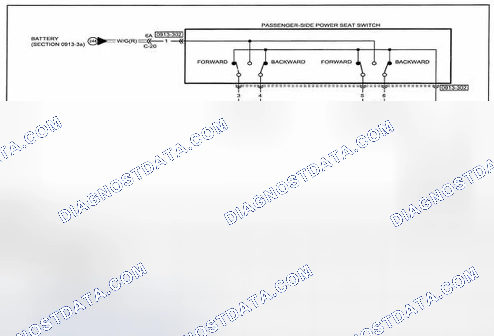 Scheme 206: Power Seat Wiring Diagram - 0913-2b (1 Of 2)