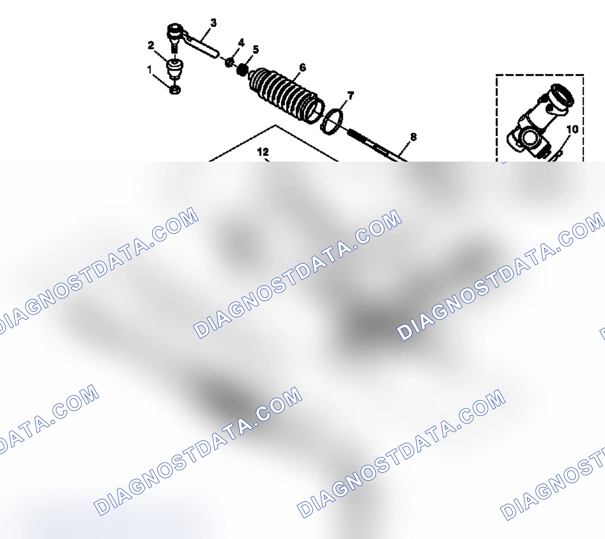 Scheme 3: Power Steering Gear Disassembled View (Rack and Pinion)