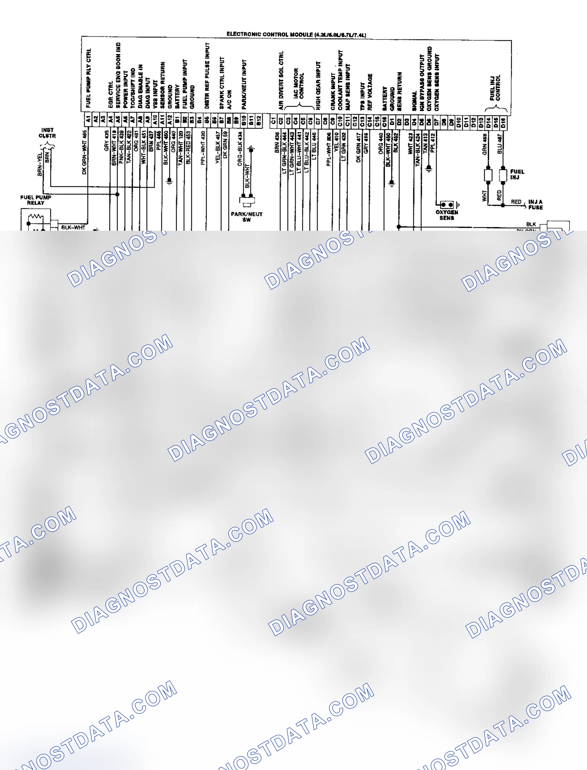 Scheme 19: "C" & "K" Series 4.3L, 5.0L, 5.7L & 7.4L TBI/CCC Wiring Diagram