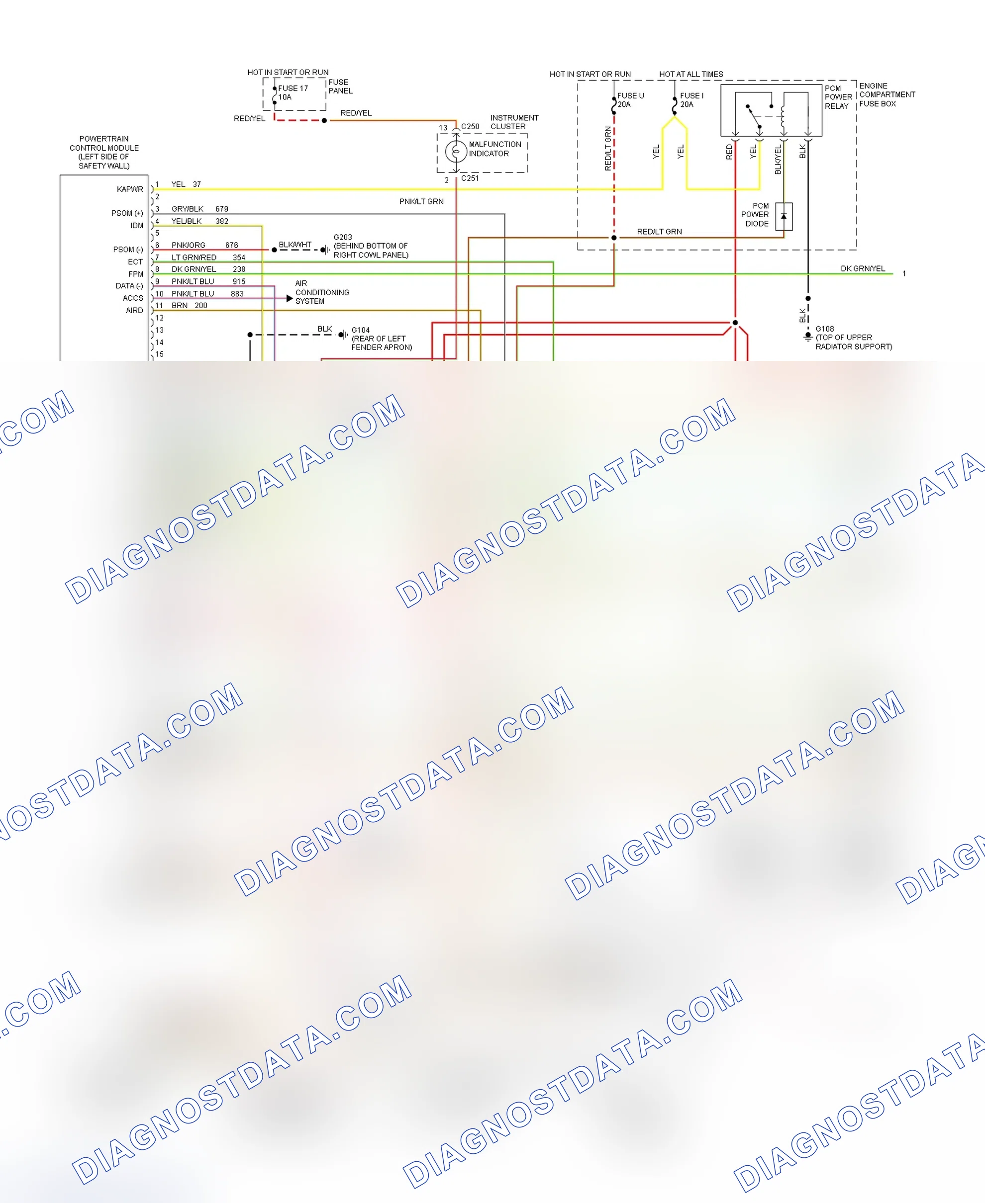 Scheme 69: Wiring Diagram (5.0L Without E40D Or 4R70W - 1 Of 2)