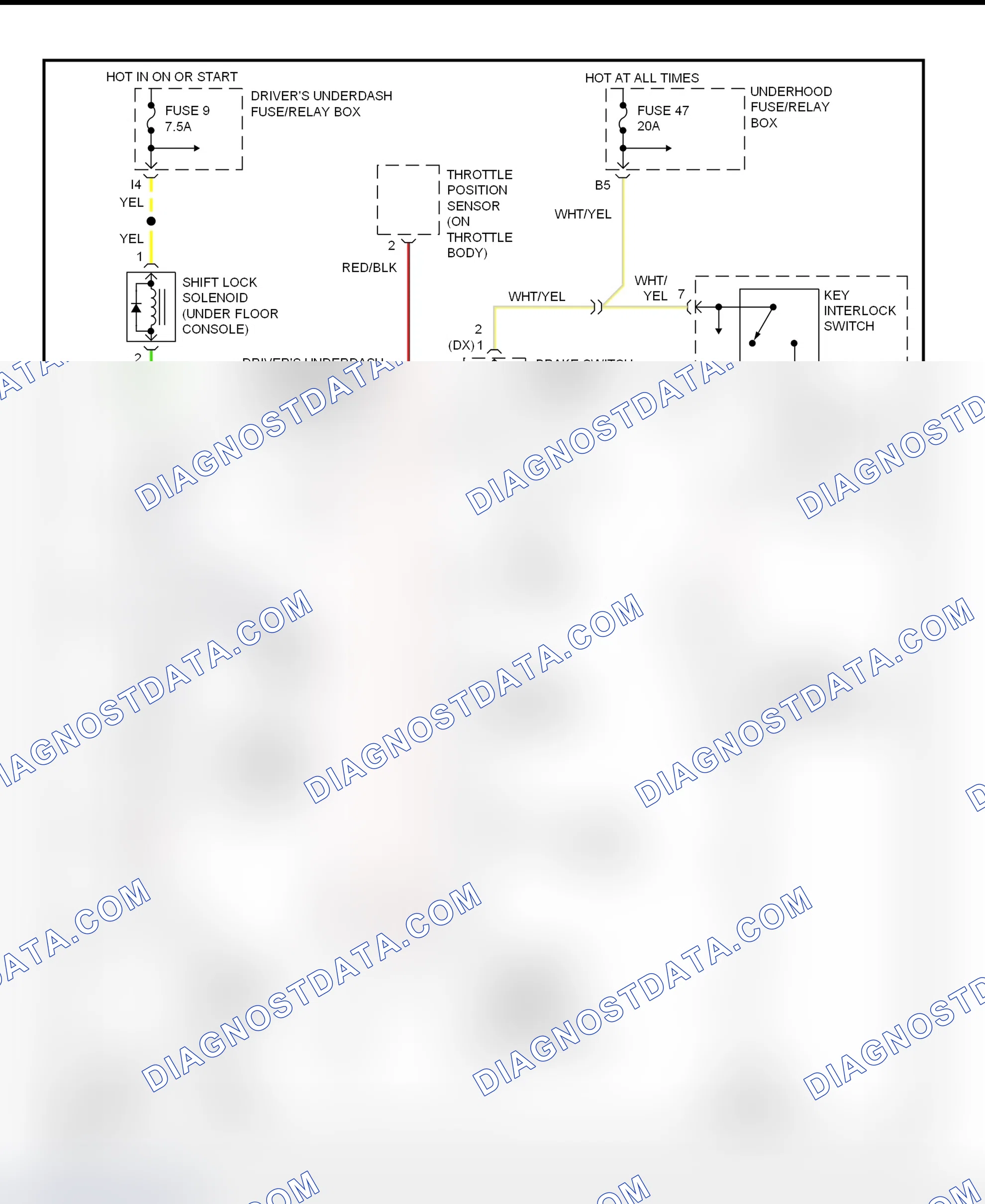 Scheme 51: Shift & Key Interlock System Wiring Schematic (1998 Honda Accord)