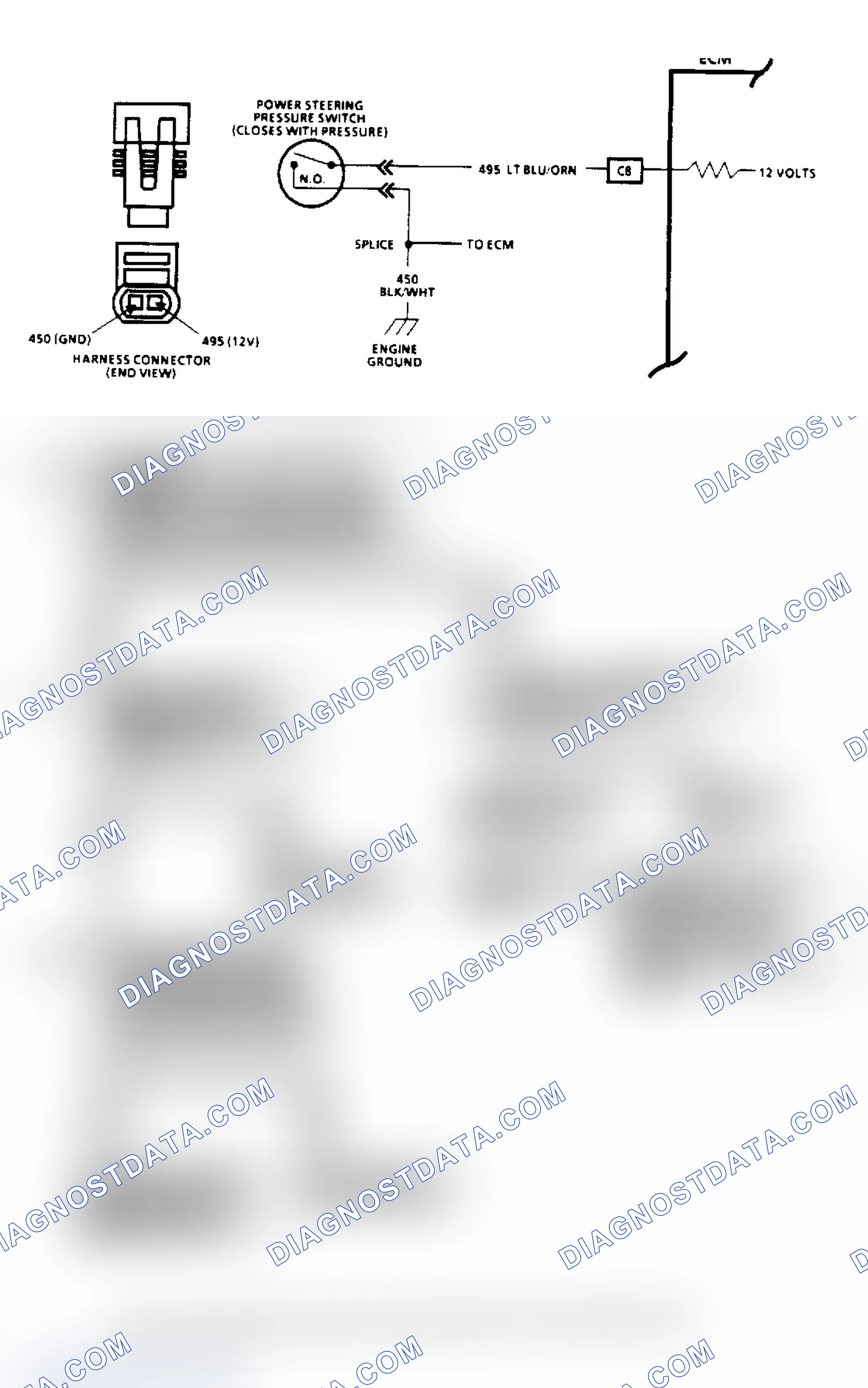 Scheme 113: Power Steering Pressure Switch (2.5L) - Flow Chart & Schematic