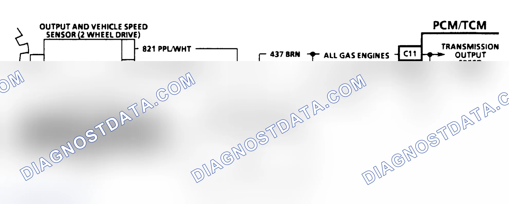 Scheme 328: OUTPUT SPEED SENSOR CIRCUIT CHECK - 2WD EXCEPT "C" & "K" SERIES