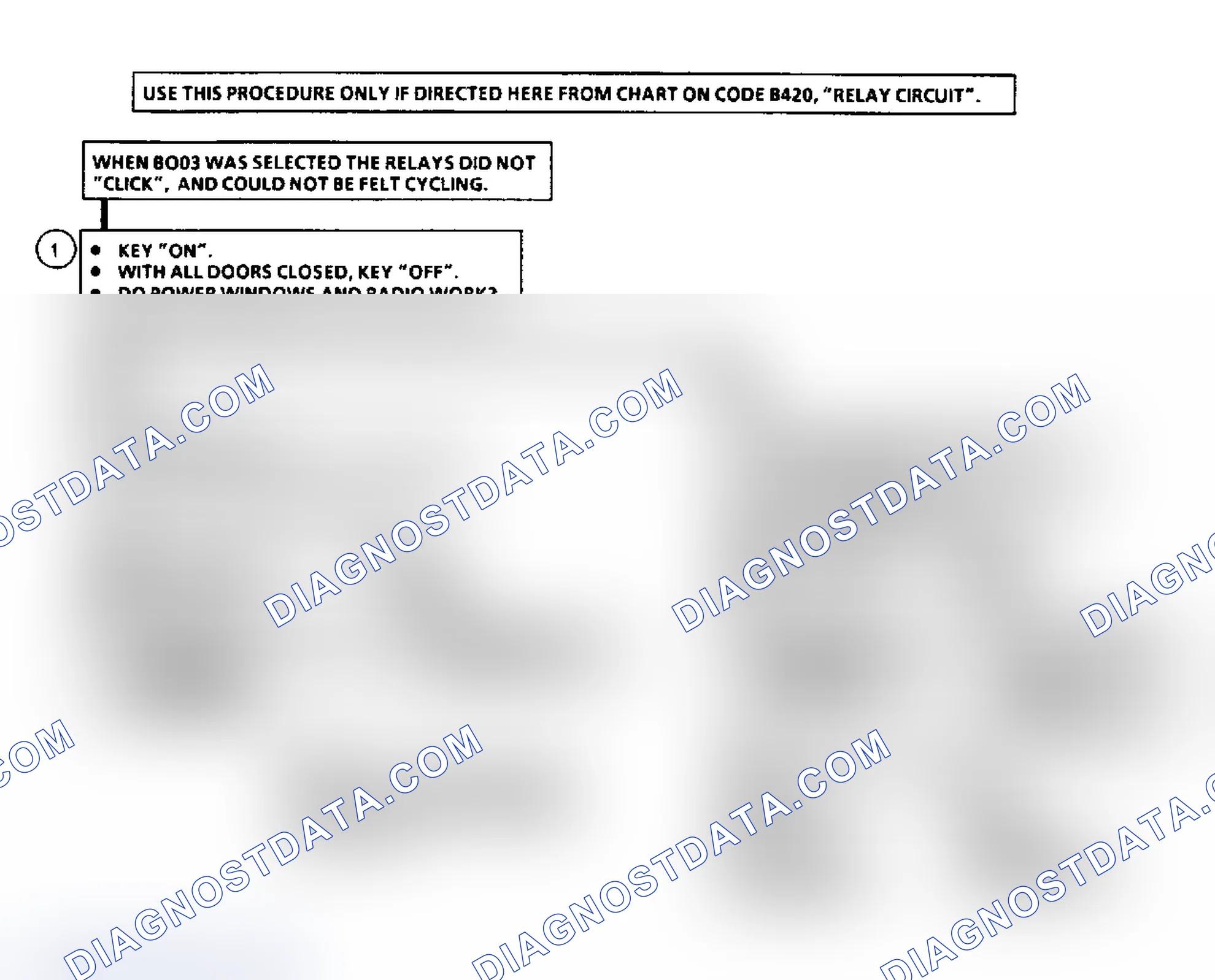 Scheme 91: Code B420 Flow Chart, Retained Accessory Power Relays Ckt