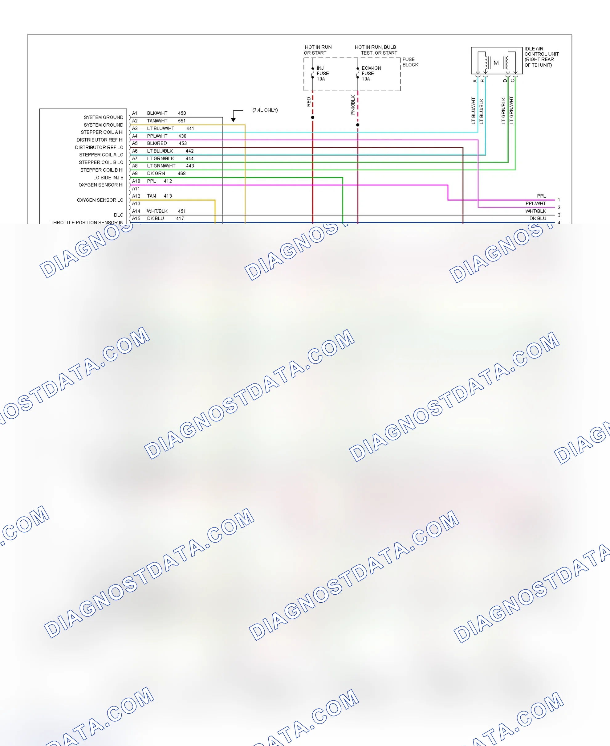 Scheme 114: Wiring Diagram (Pickup, Sierra, Suburban - 4.3L & 7.4L With M/T - 1 Of 3)