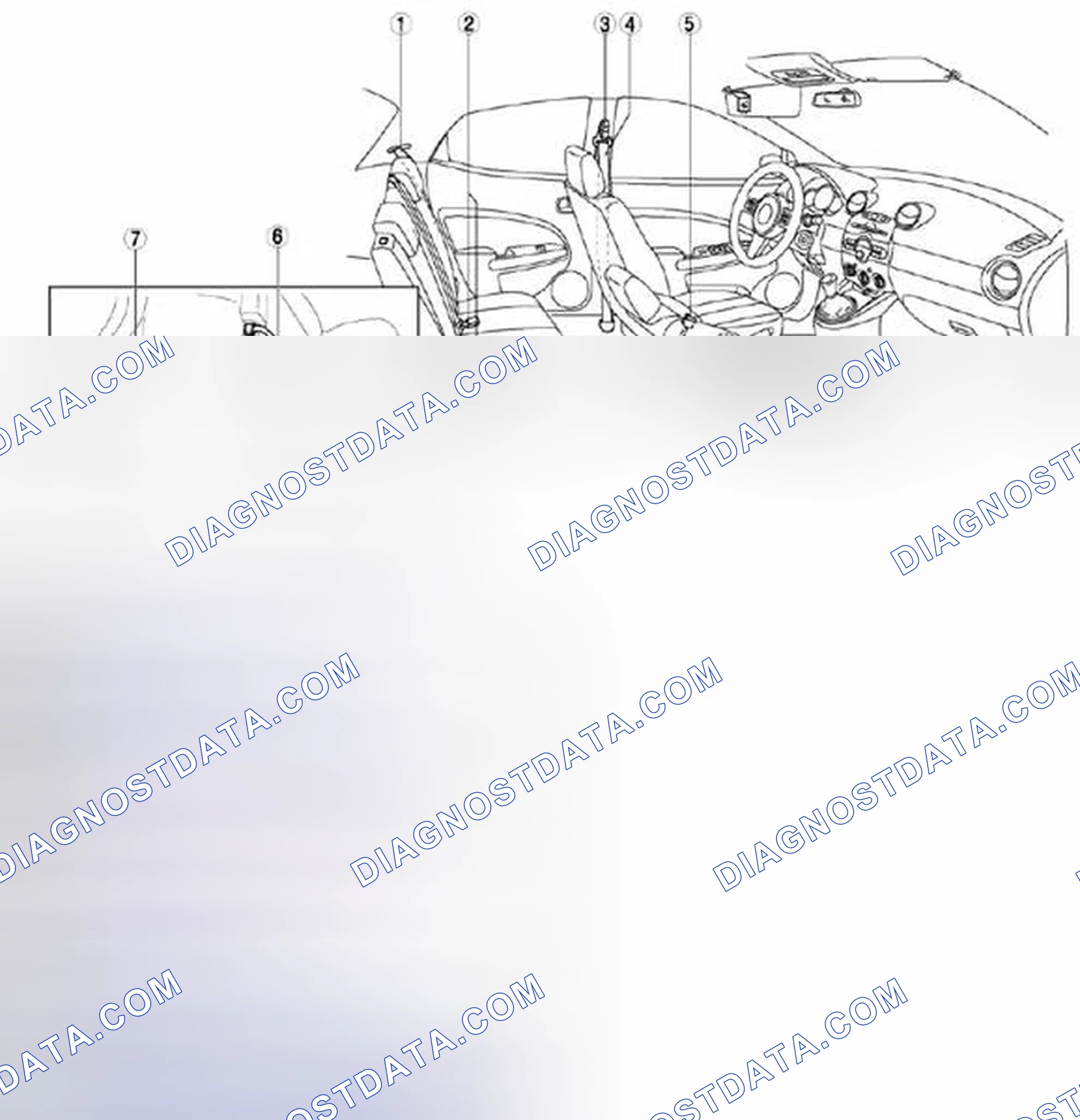Fig. 1: Identifying Seat Belt System Components Location