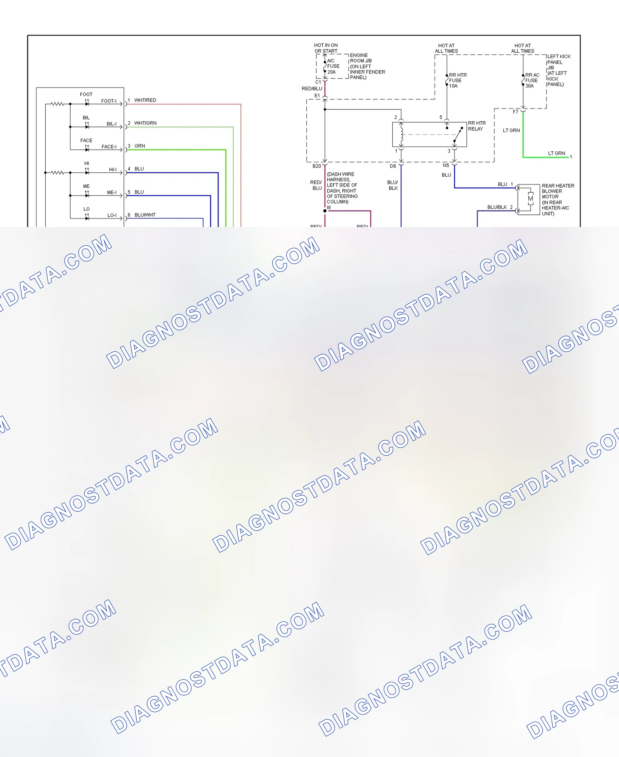 Scheme 19: Rear A/C System Wiring Diagram (2000-01 LX 470 - 1 Of 2)