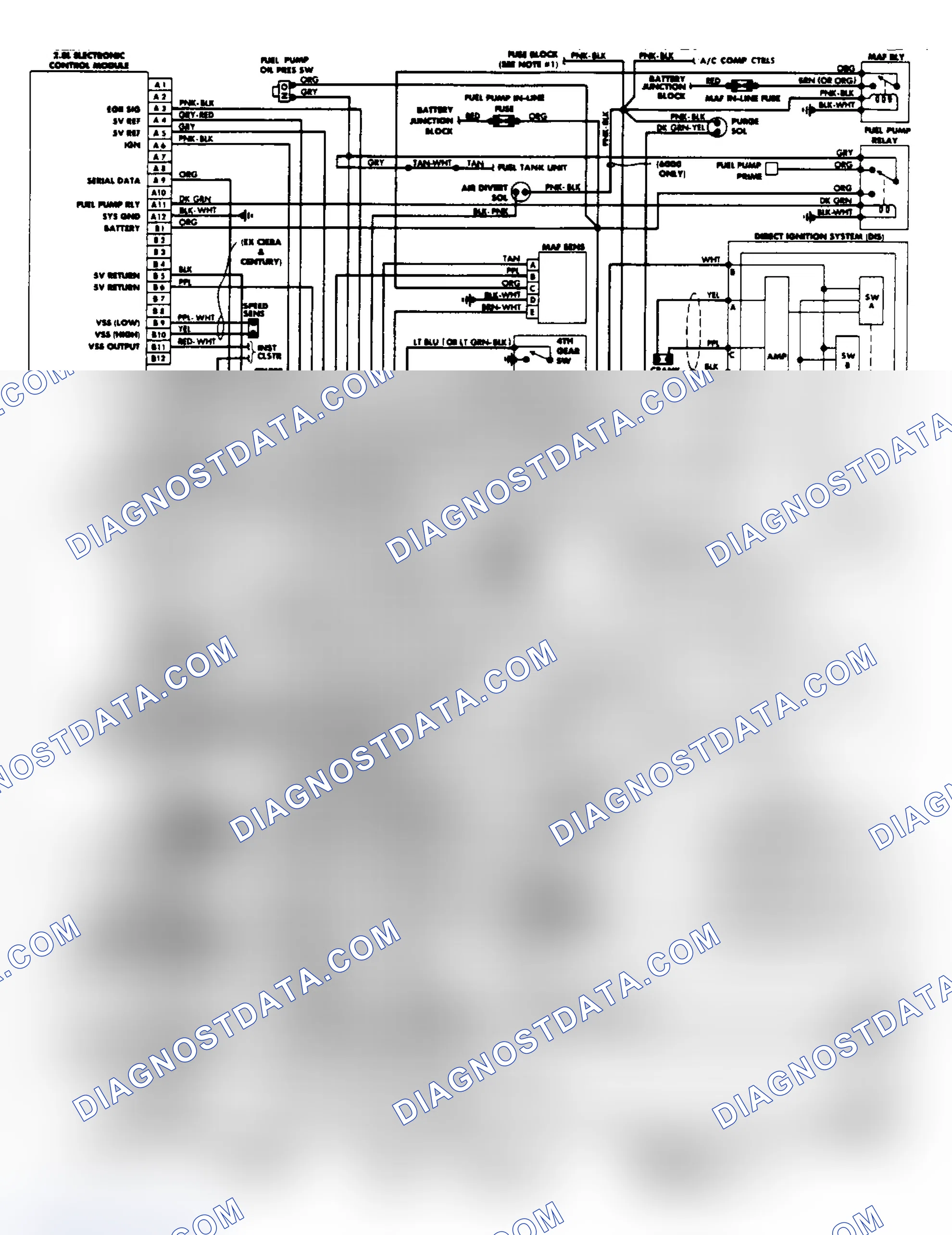 Scheme 36: Wiring Diagram: Century, Celebrity, Ciera & 6000 2.8L PFI System