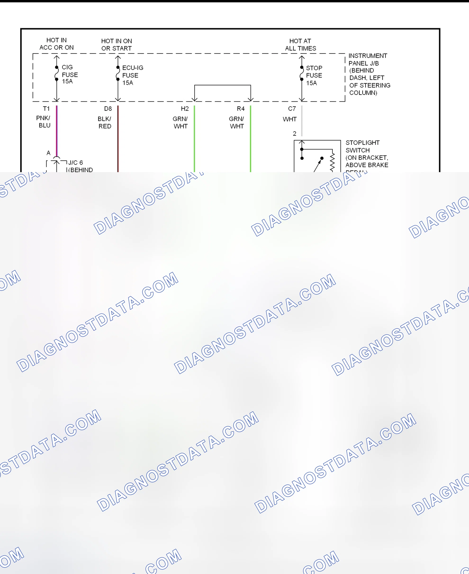 Scheme 298: Shift Interlock System Wiring Diagram (2001 - Toyota Camry 2.2L & 3.0L)