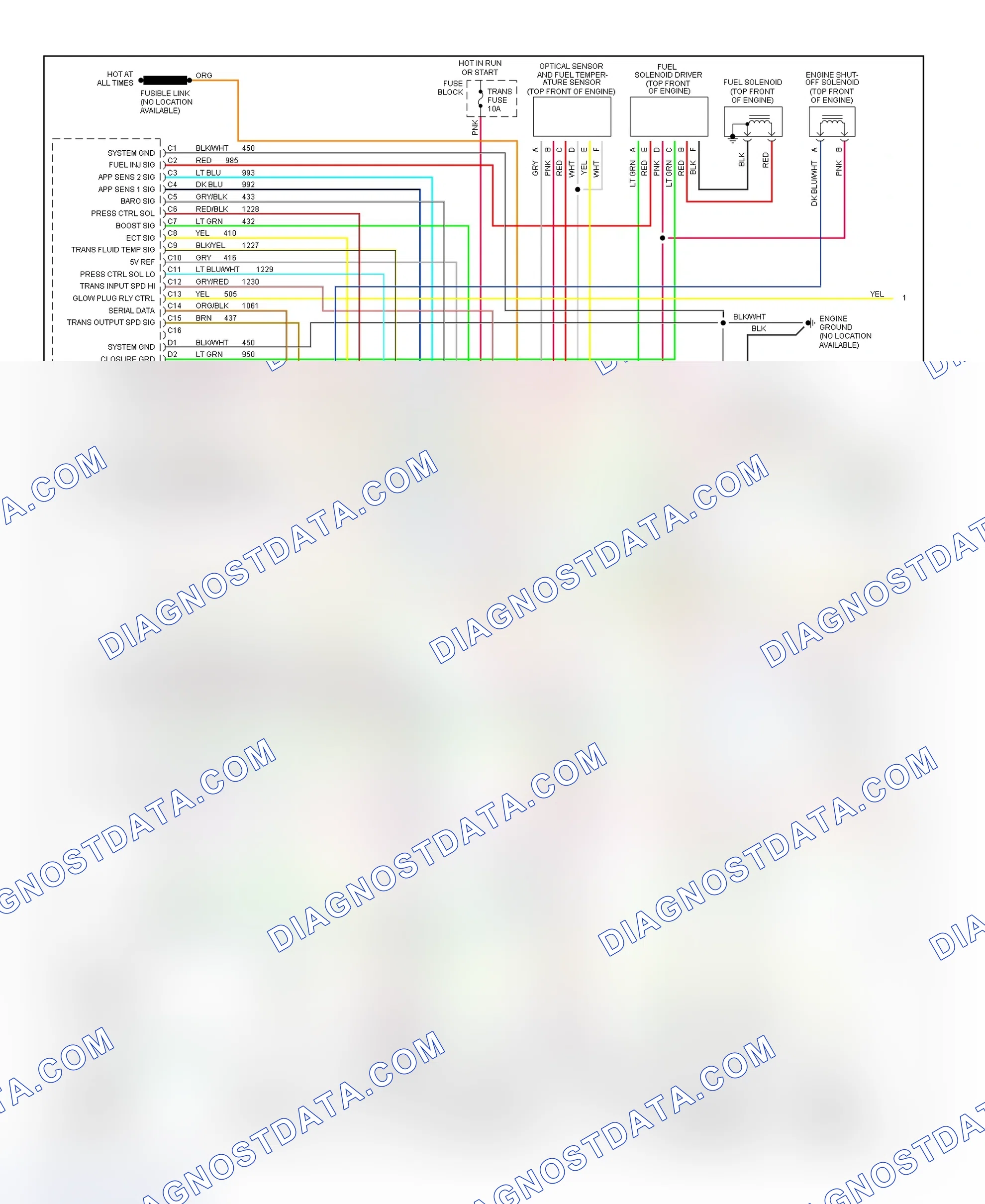 Scheme 124: Wiring Diagram ("P" Series - 6.5L VIN F - 1 Of 2)