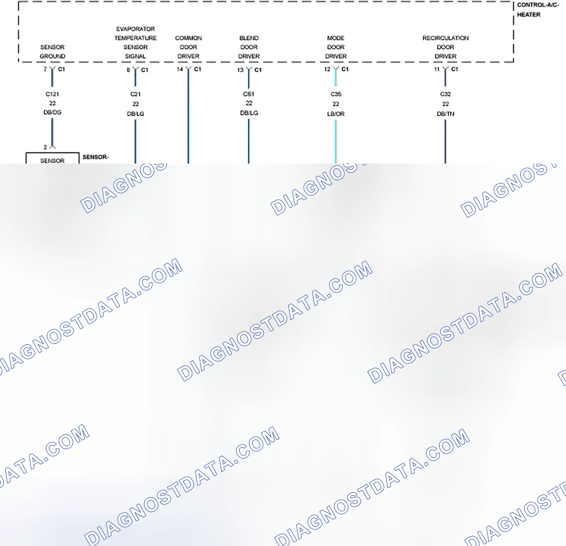 Scheme 1: B1030-11-EVAPORATOR TEMPERATURE SENSOR - CIRCUIT SHORT TO GROUND