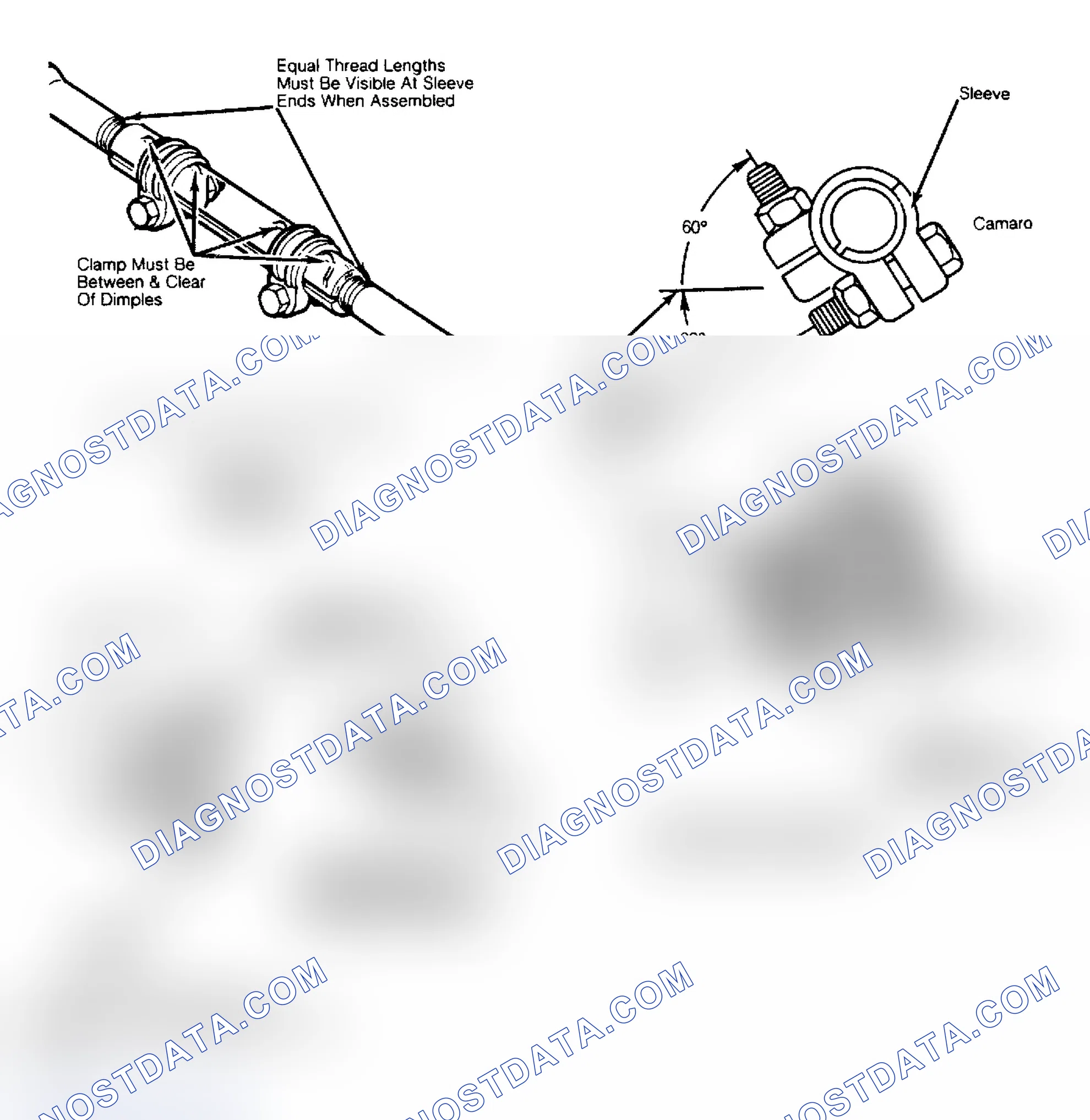 Scheme 2: Toe-In Adjuster Tube Clamp & Bolt Positions