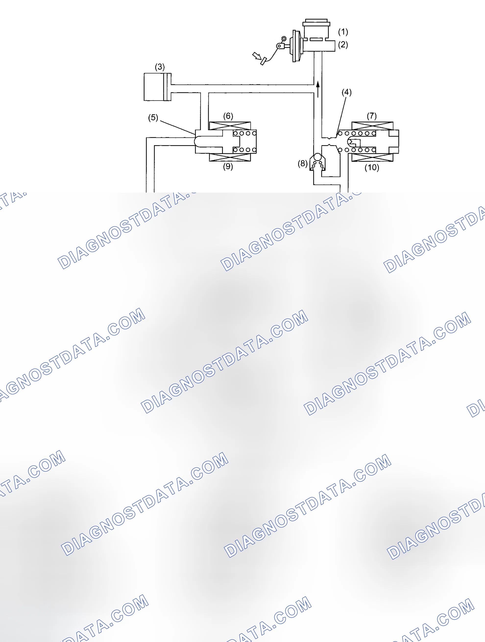 Scheme 8: PRESSURE "DECREASE" CONTROL WITH BRAKE PEDAL DEPRESSED