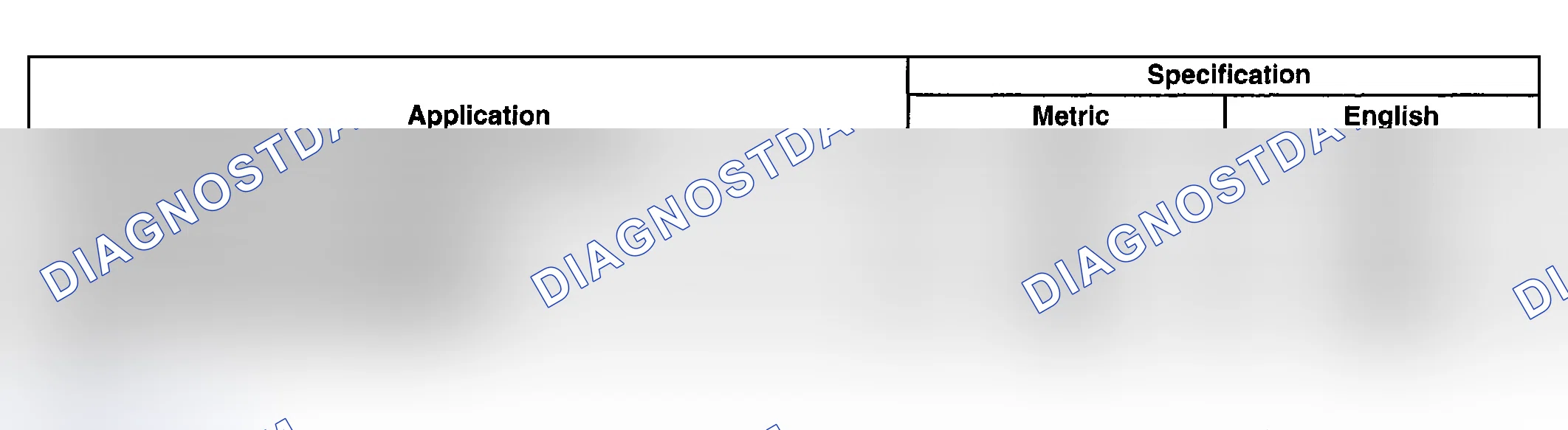 Scheme 27: Fastener Tightening Specifications