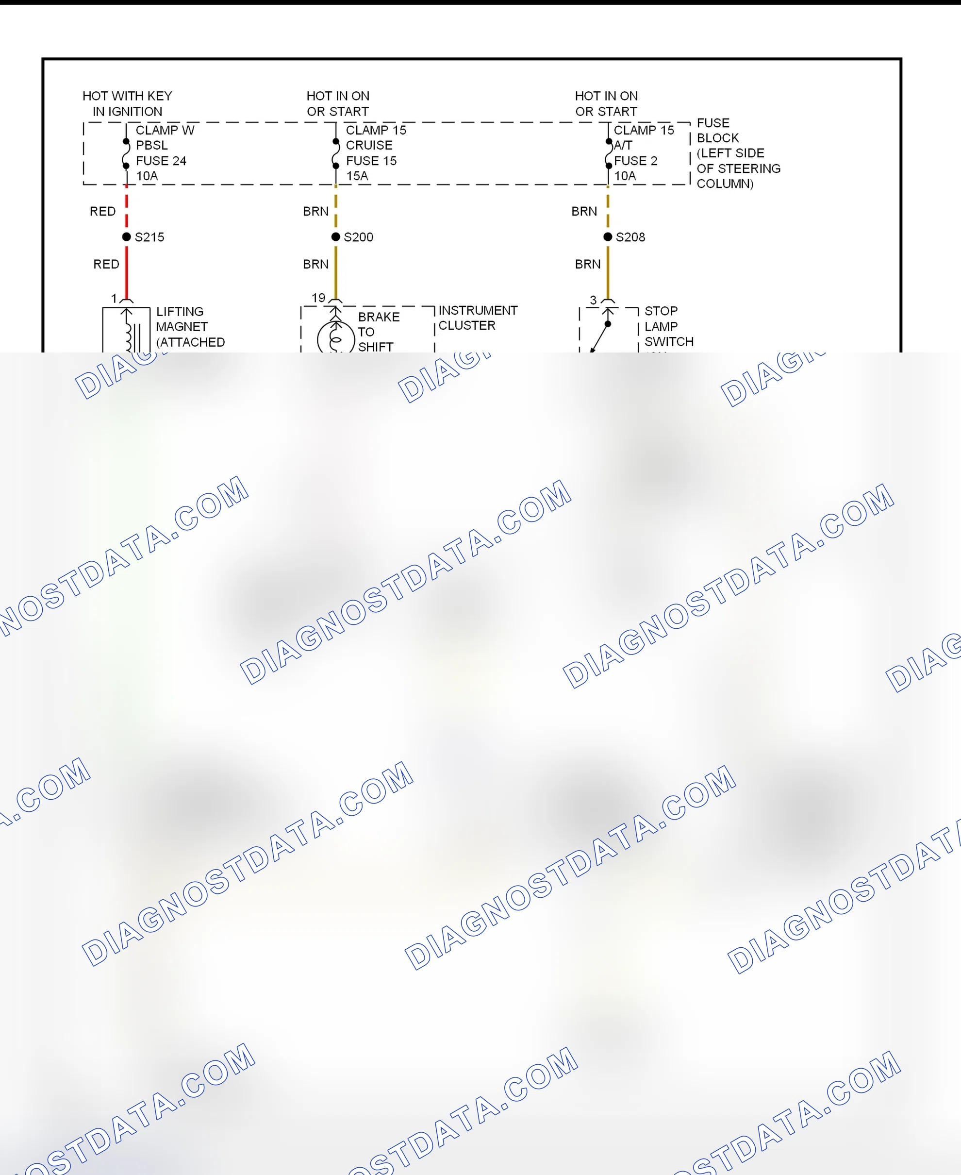 Fig. 33: Shift Interlock System Wiring Diagram (Catera)