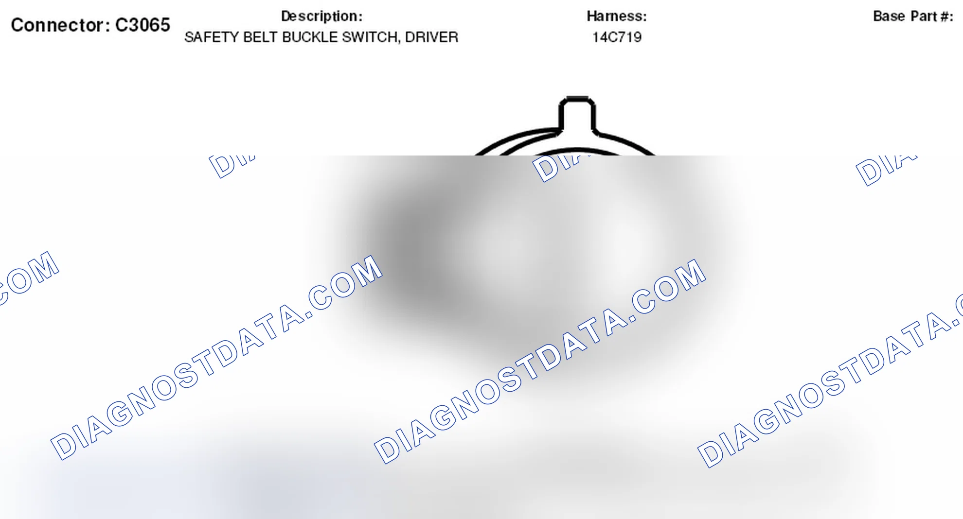 Scheme 339: Driver Safety Belt Buckle Switch Connector End View (C3065)
