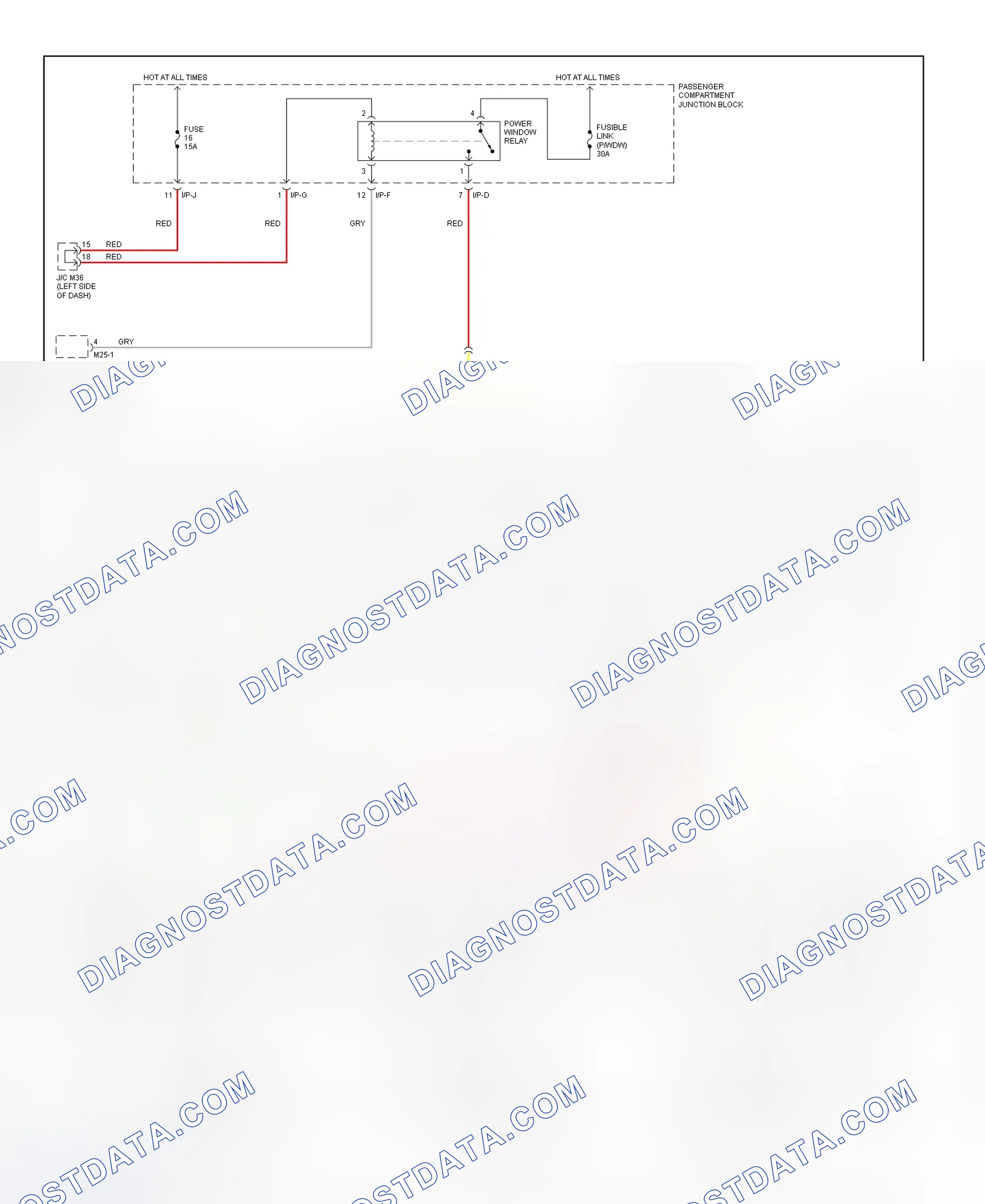 Scheme 6: Power Window System Wiring Diagram (Elantra)