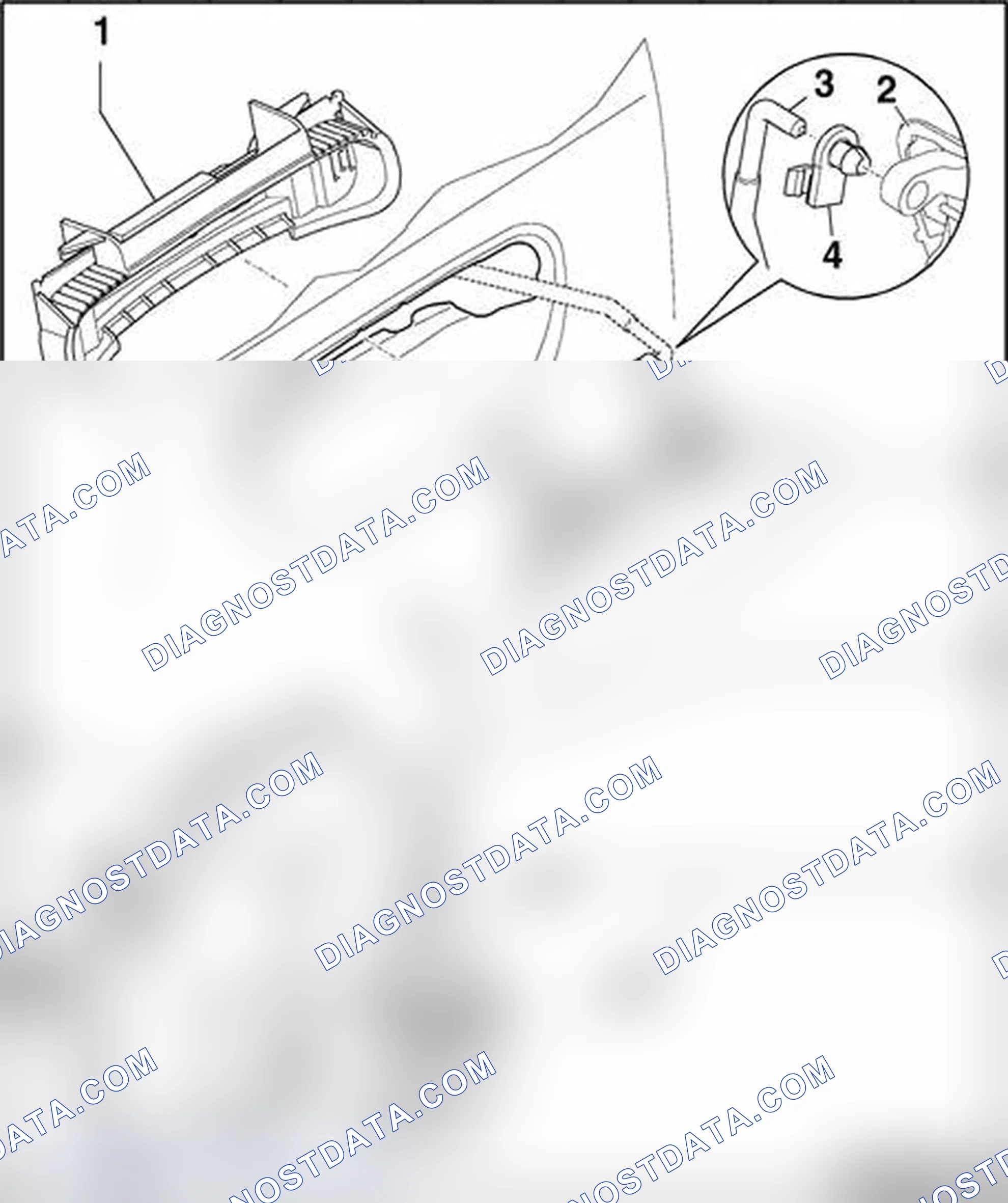 Scheme 121: Door handle and door lock - rear, assembly overview