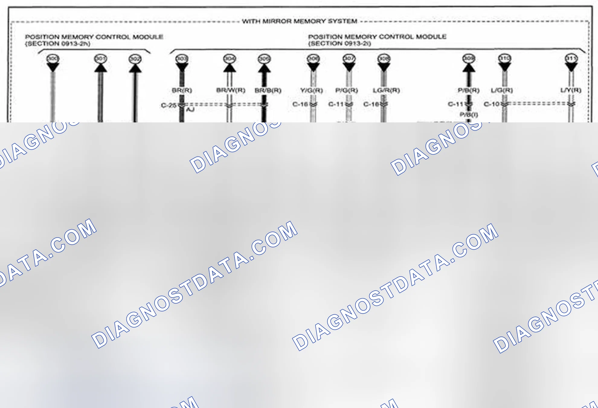 Scheme 178: Power Outer Mirror Wiring Diagram - 0912-3b (1 Of 2)
