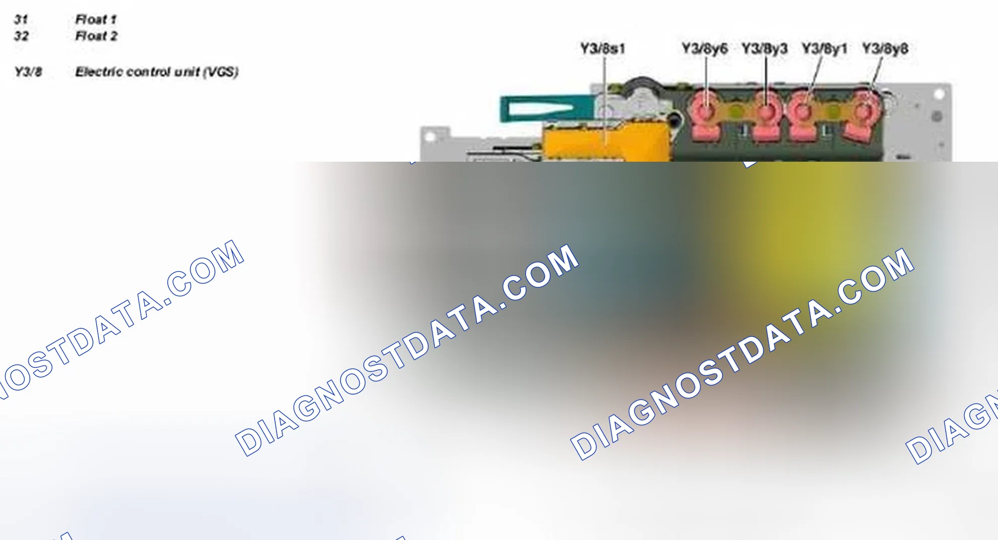 Scheme 34: Identifying Float 1, Float 2 And Electrical Control Unit Location - Transmission 722.9