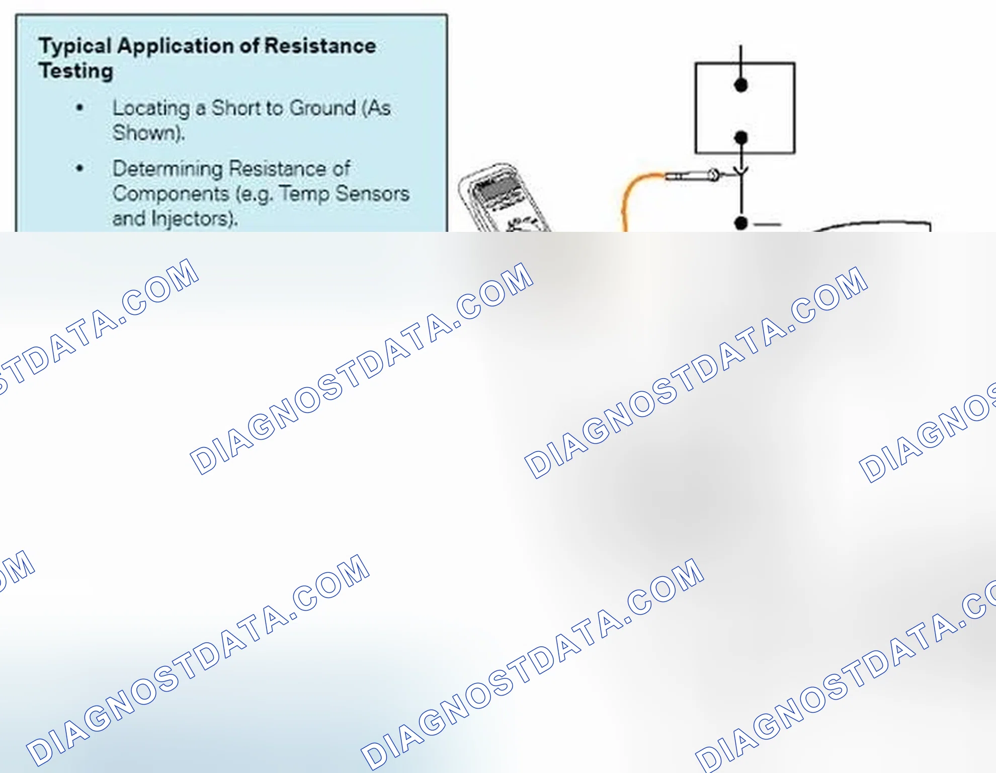 Scheme 272: DVOM will indicate resistance (Ohms) of component or circuit being tested.