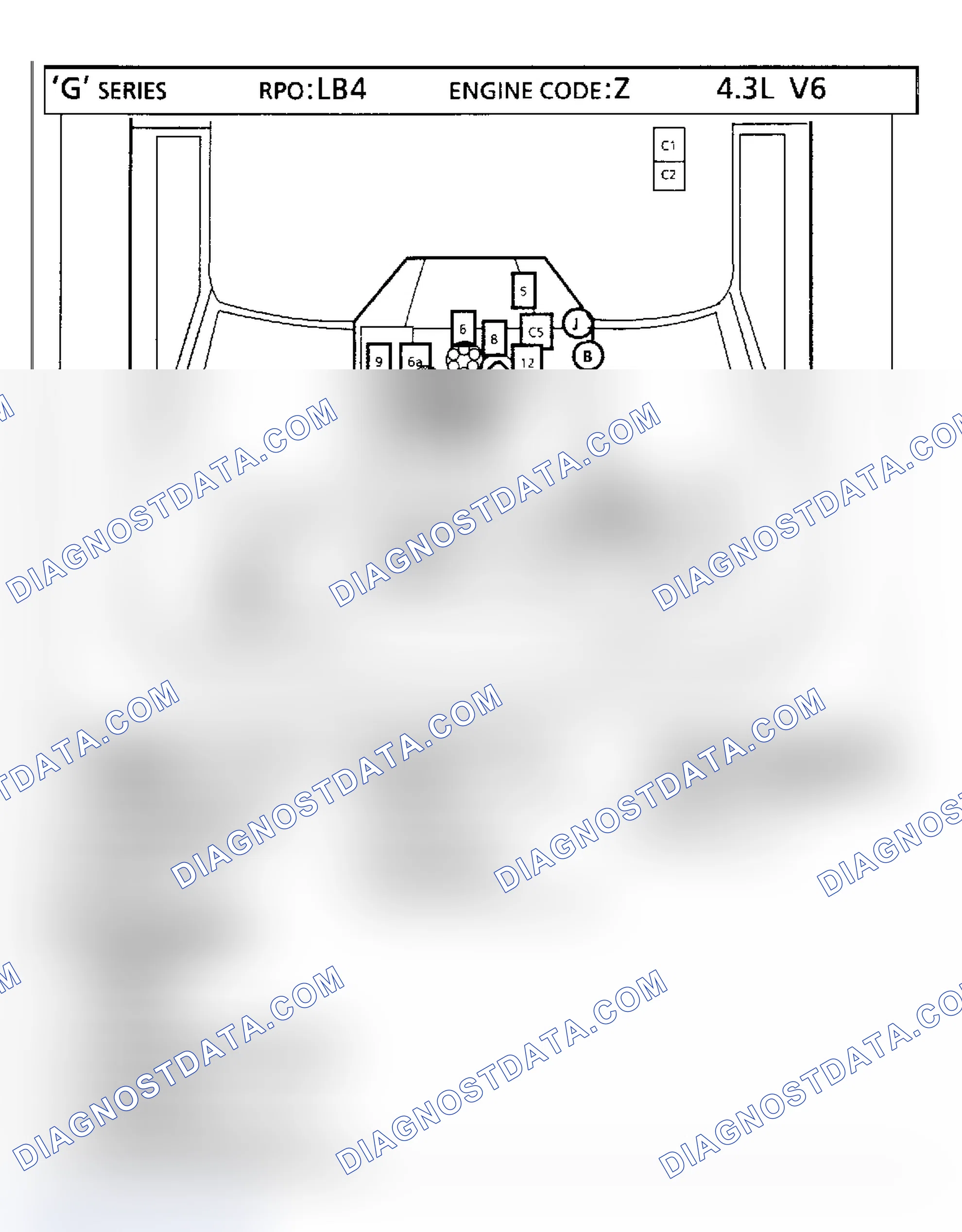 Scheme 105: 4.3L VIN "Z" - "G" Series Van Component Locations