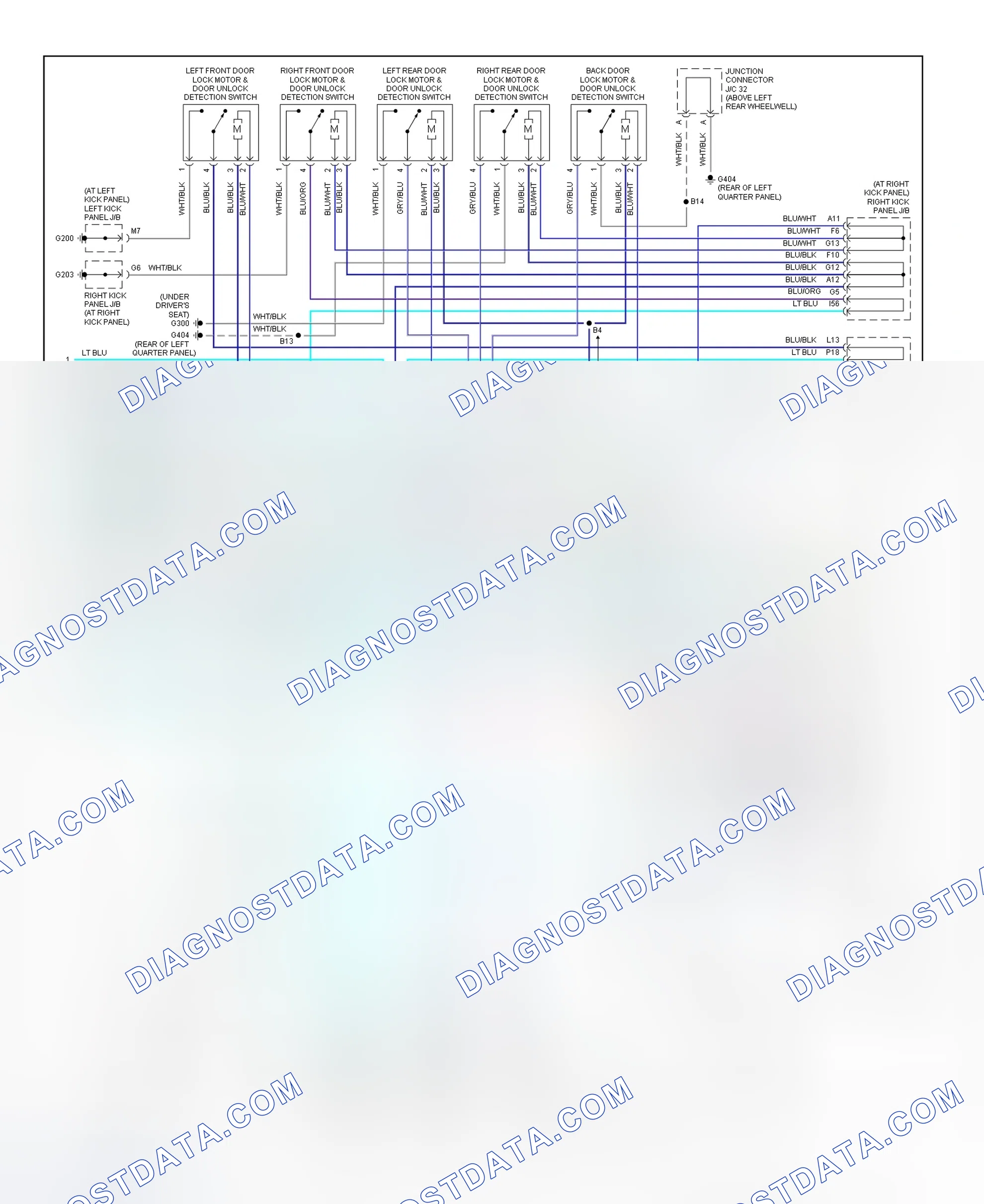 Scheme 4: Power Door Lock/Remote Keyless Entry System Wiring Diagram (LX470 - 3 Of 3)