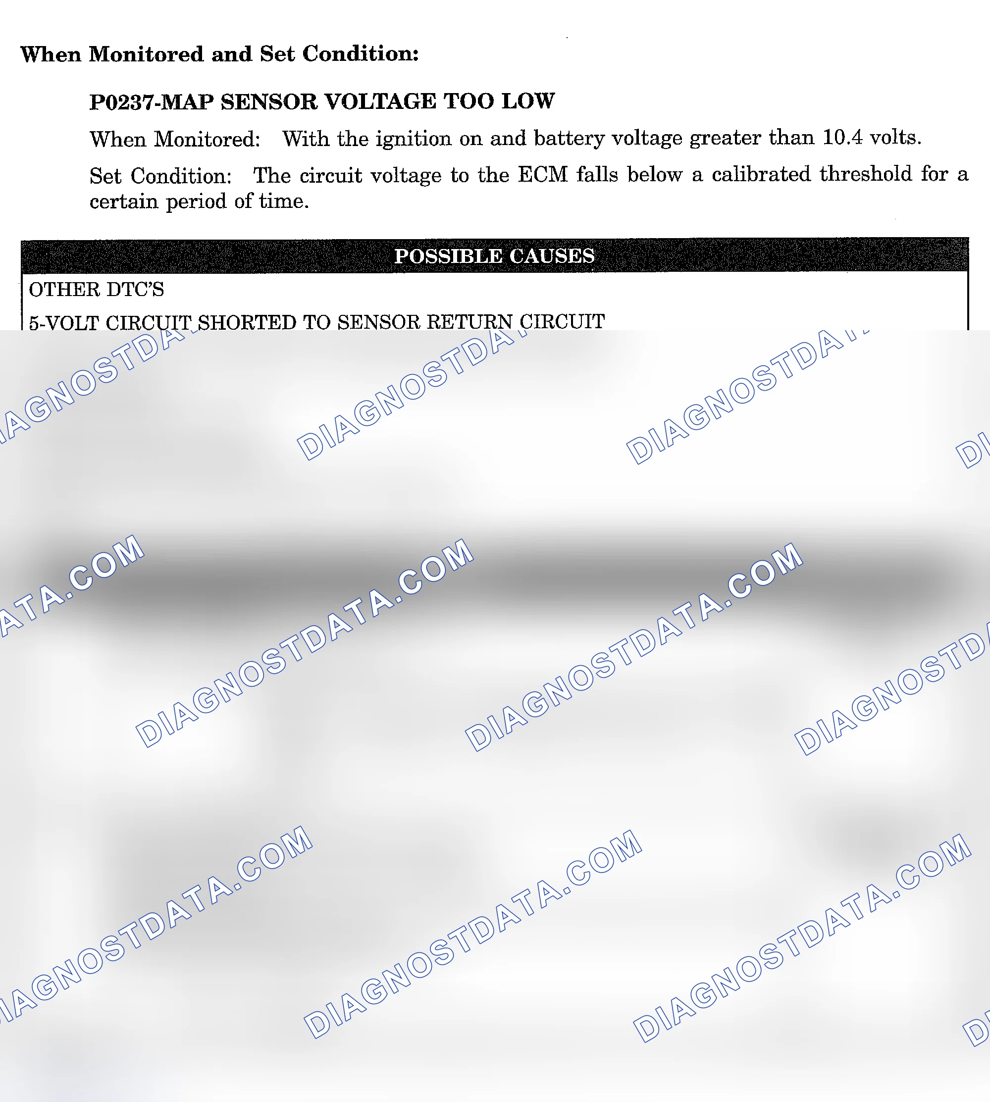 Scheme 861: DTC P0237: MAP SENSOR VOLTAGE TOO LOW