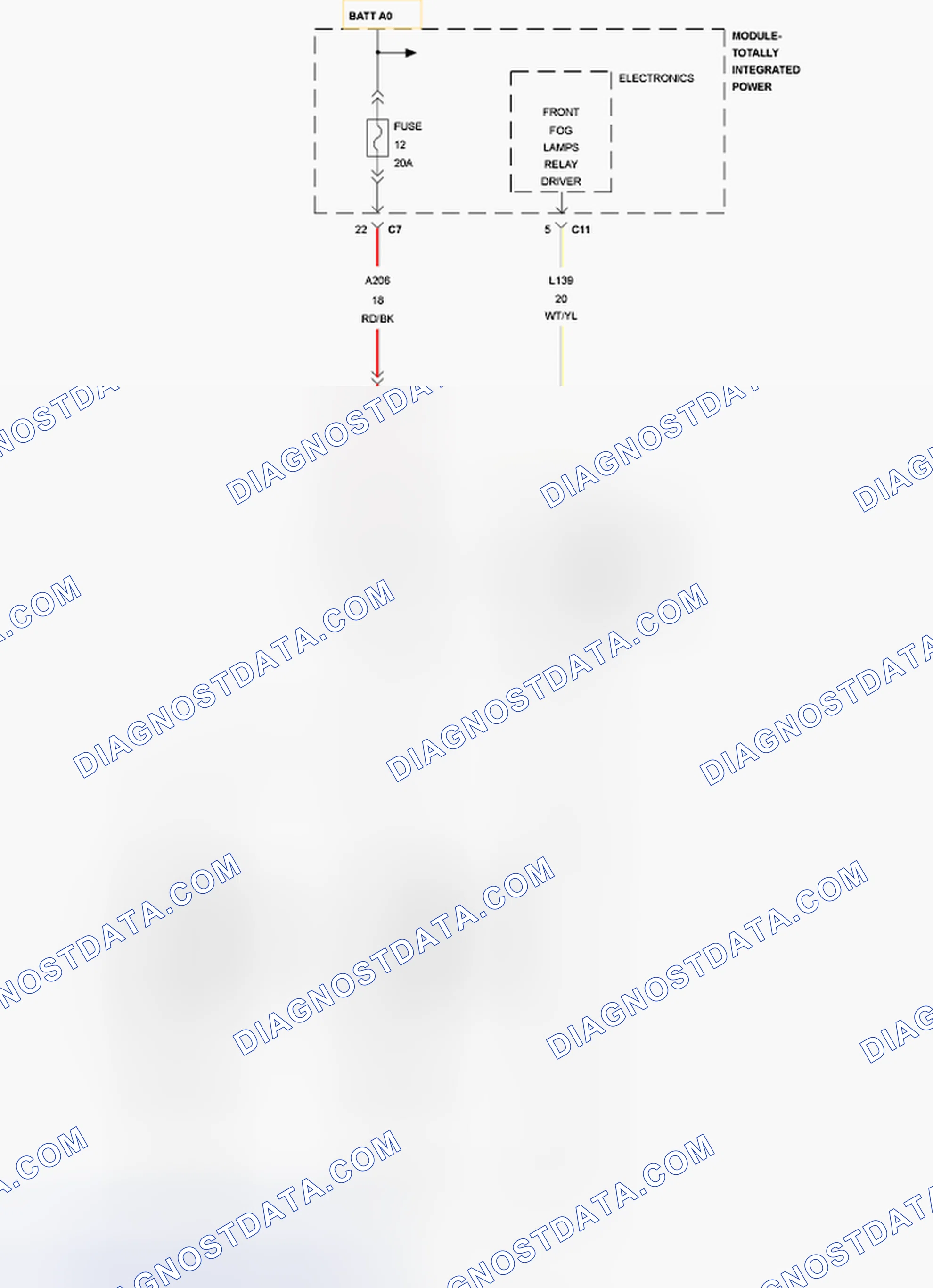 Scheme 184: B1659-FRONT FOG LAMP CONTROL CIRCUIT LOW