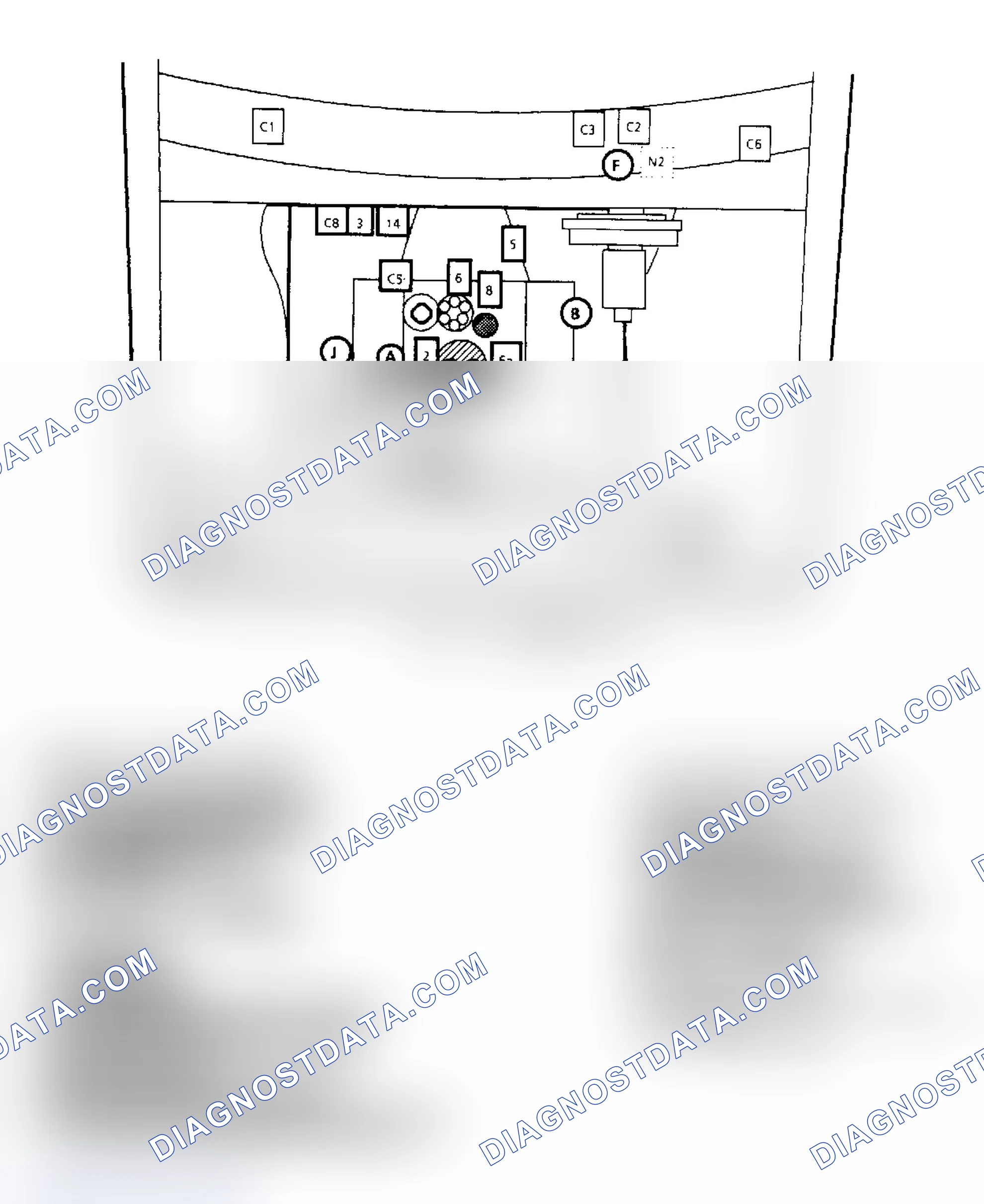 Scheme 148: Component Locations for "R/V" Series 5.0L & 5.7L