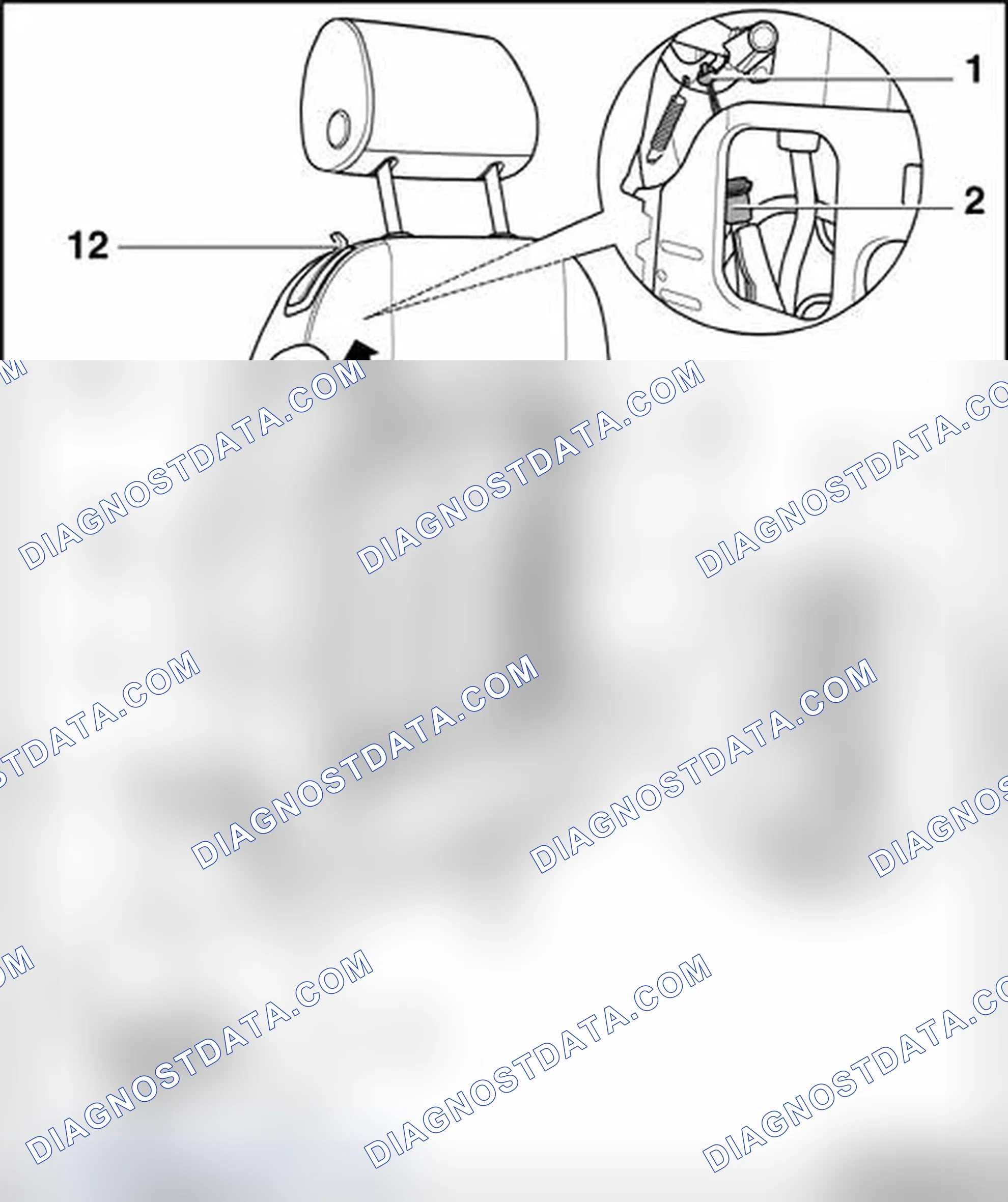 Scheme 244: Bowden cable for backrest lock, removing and installing