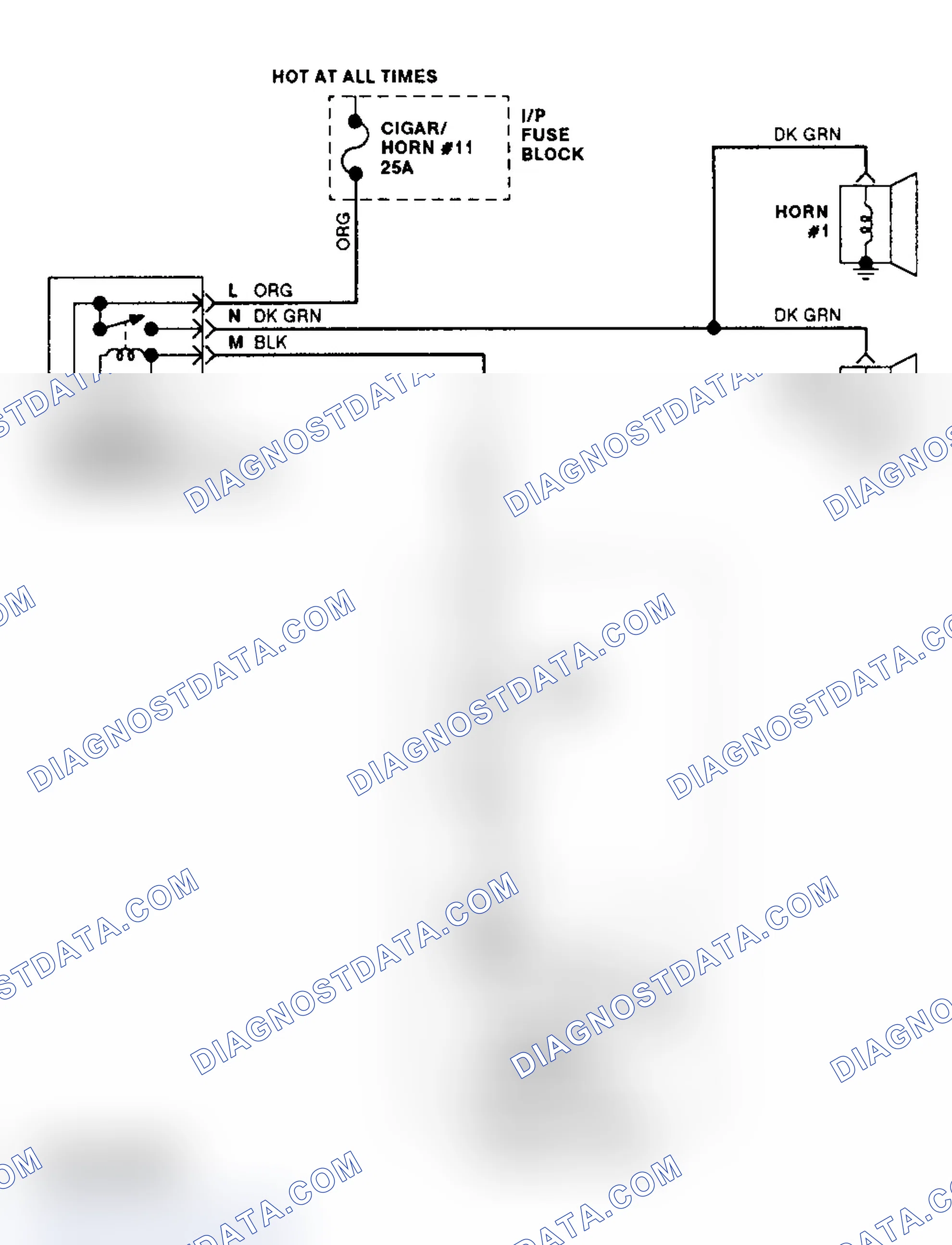 Scheme 11: Horn Circuit Wiring Diagram (Camaro & Firebird)