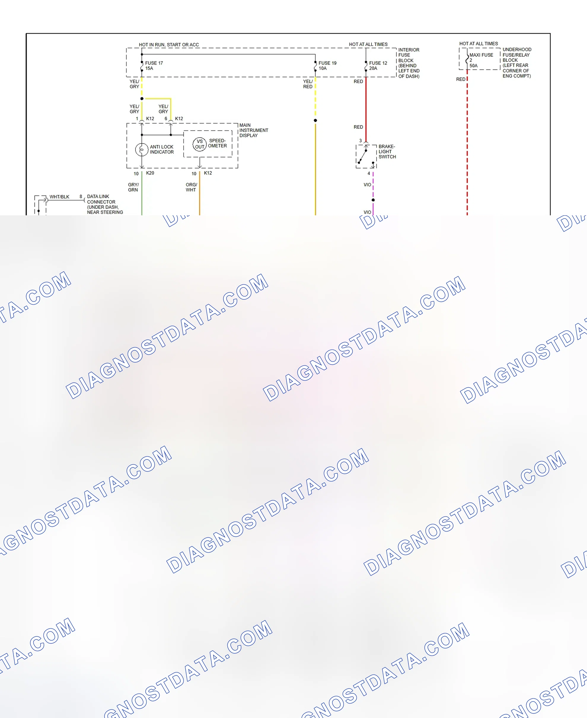 Fig. 13: Anti-Lock Brake System Wiring Diagram (1999 9-3)