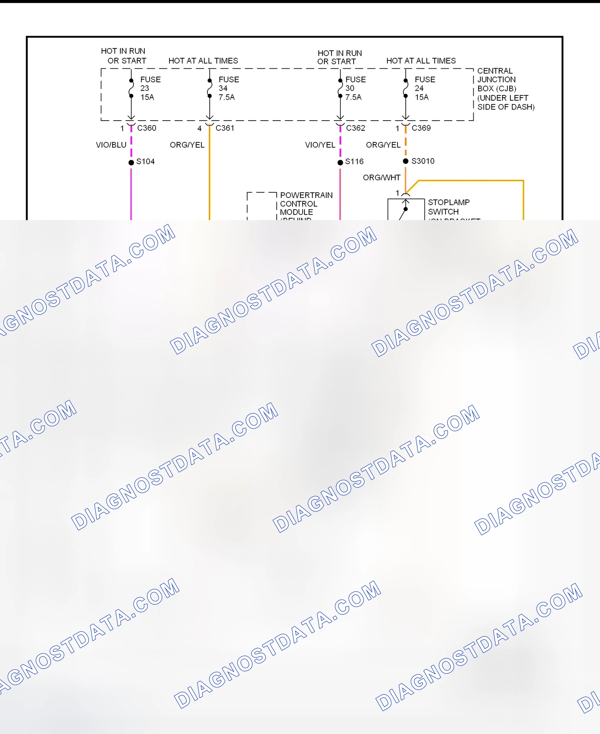 Scheme 6: Shift Interlock Wiring Diagram (1999 Contour & Mystique)